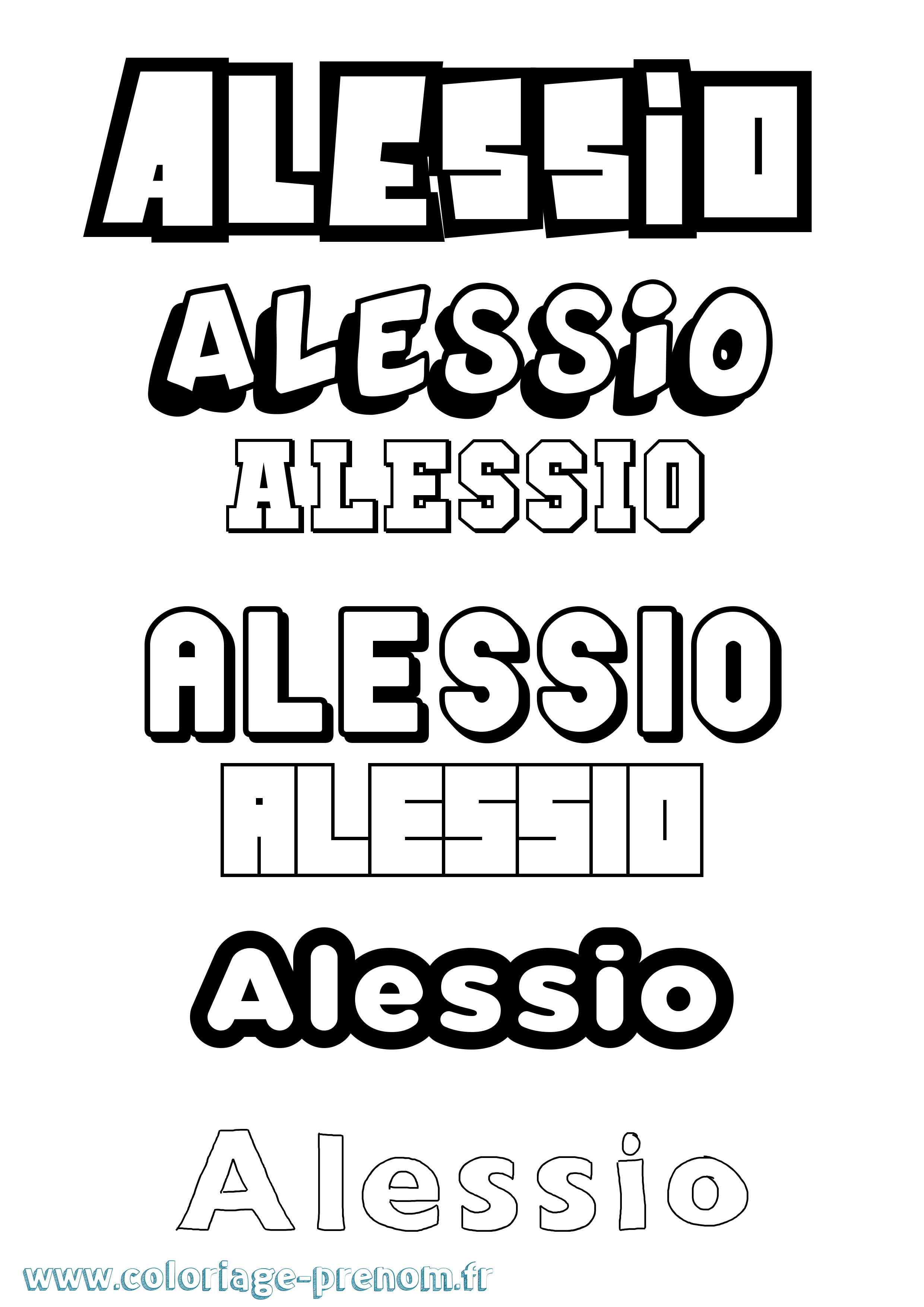 Coloriage prénom Alessio Simple