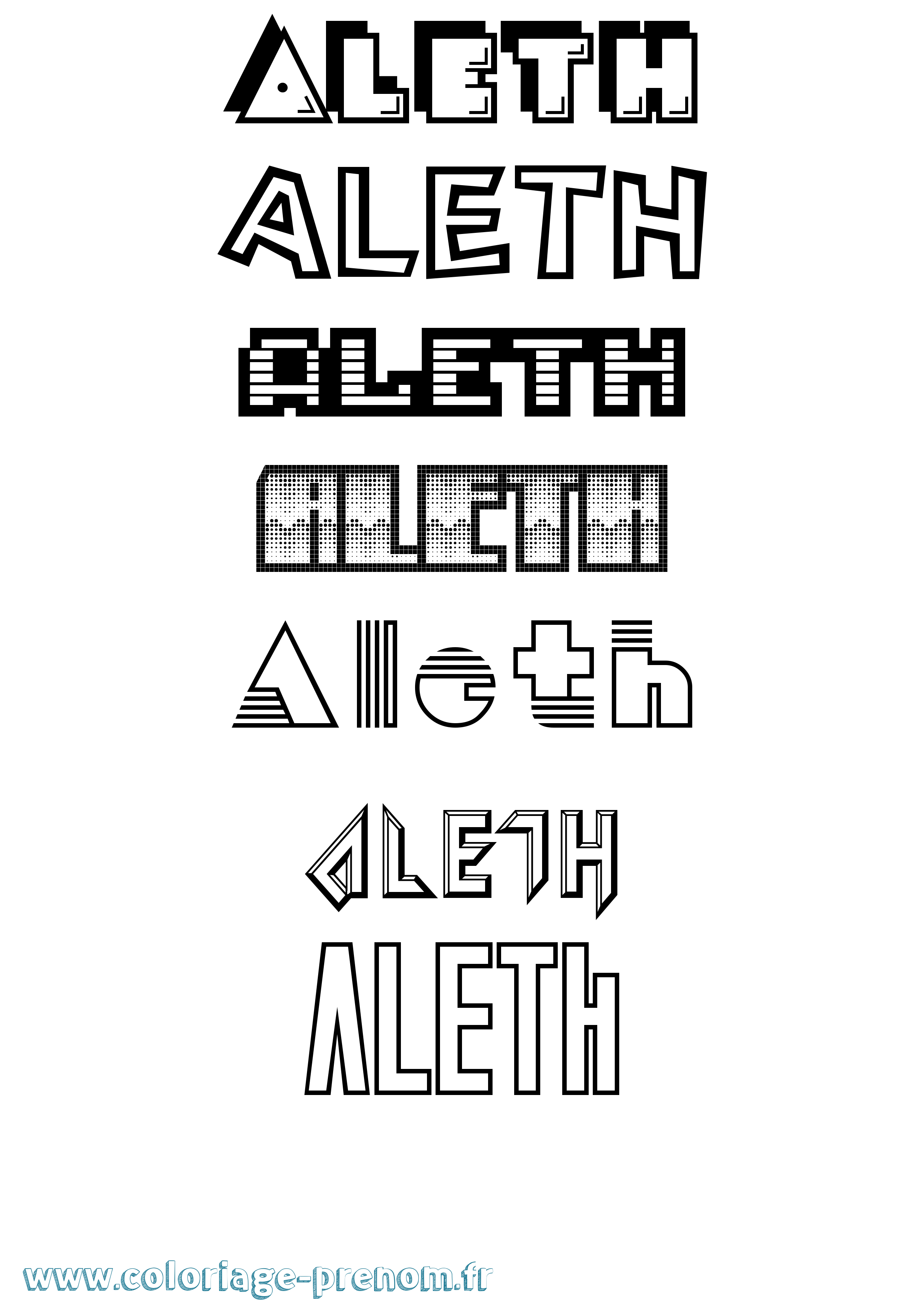 Coloriage prénom Aleth Jeux Vidéos