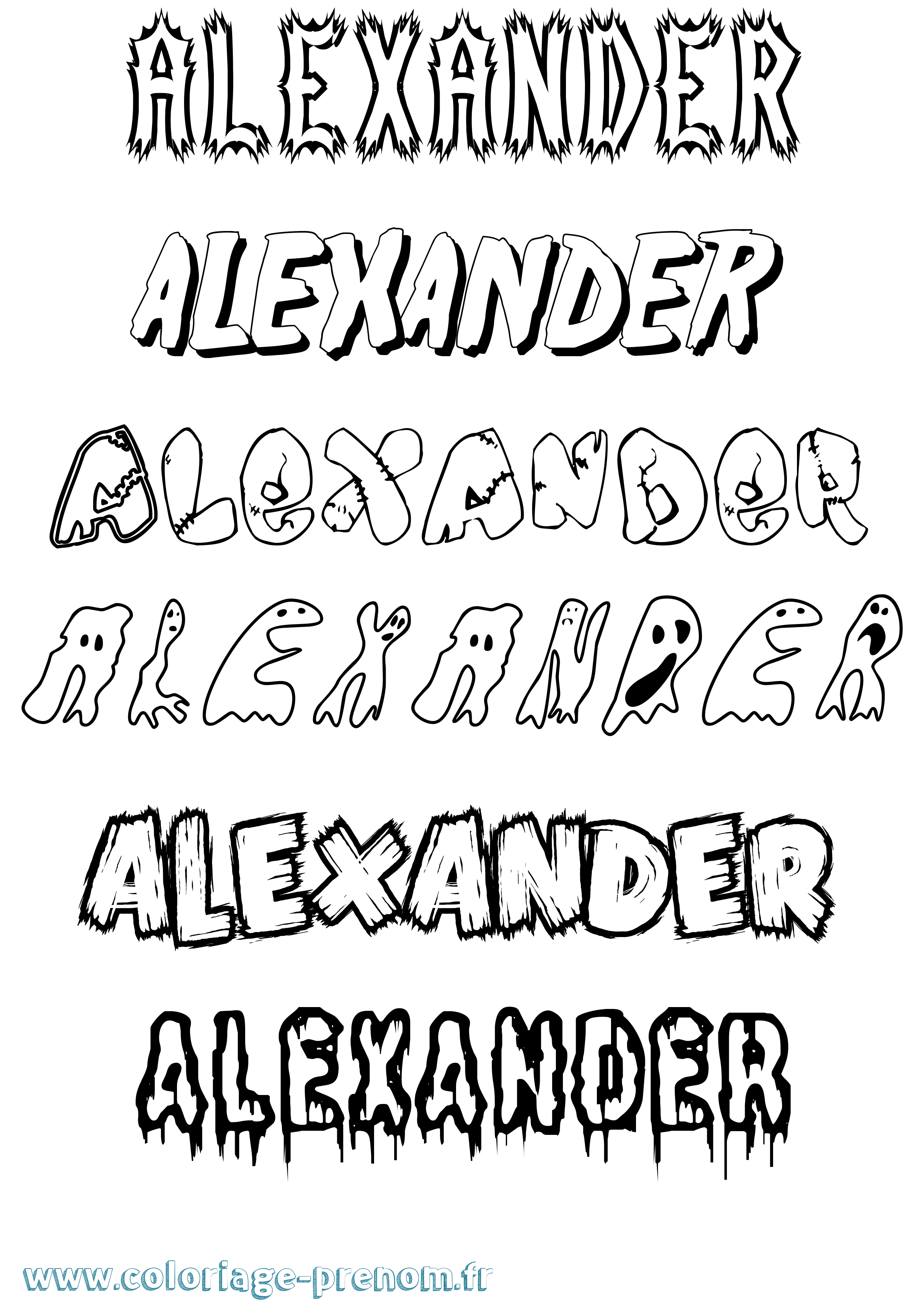 Coloriage Alexander Frisson Coloriage prénom Alexander Frisson
