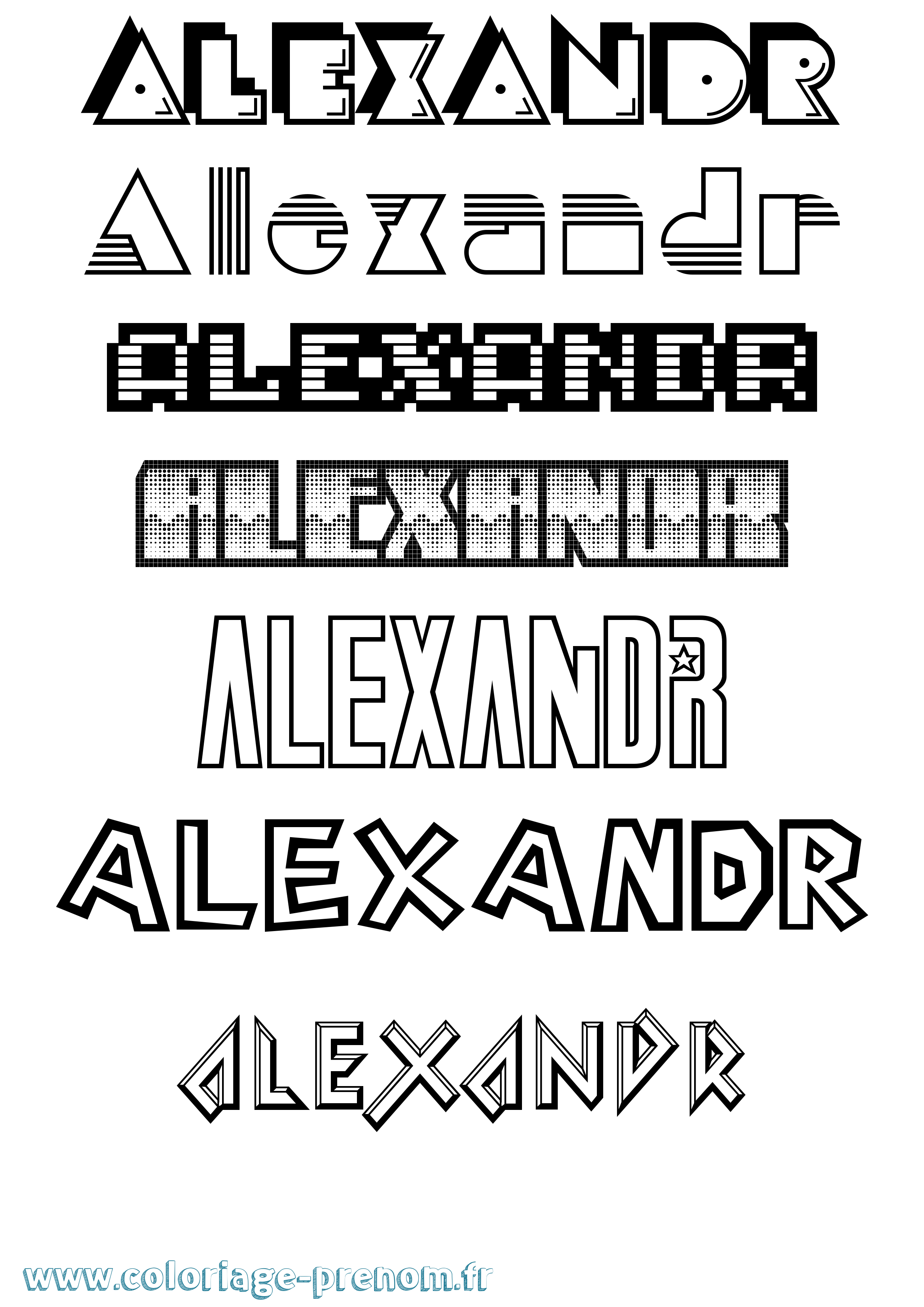 Coloriage prénom Alexandr Jeux Vidéos