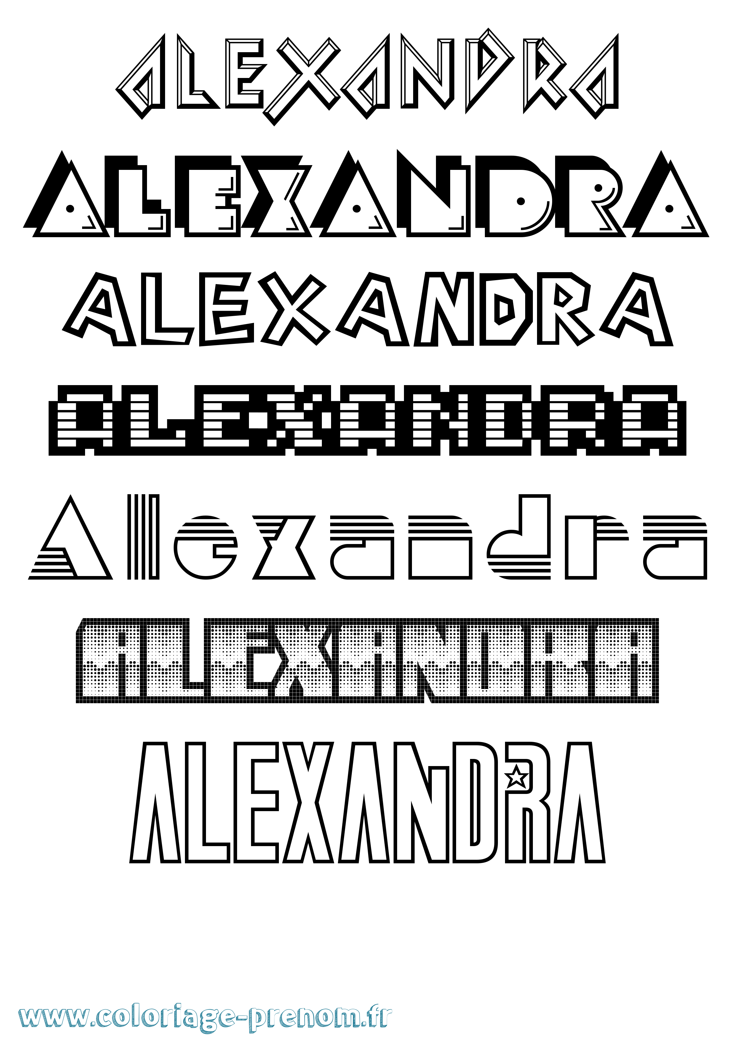 Coloriage prénom Alexandra Jeux Vidéos