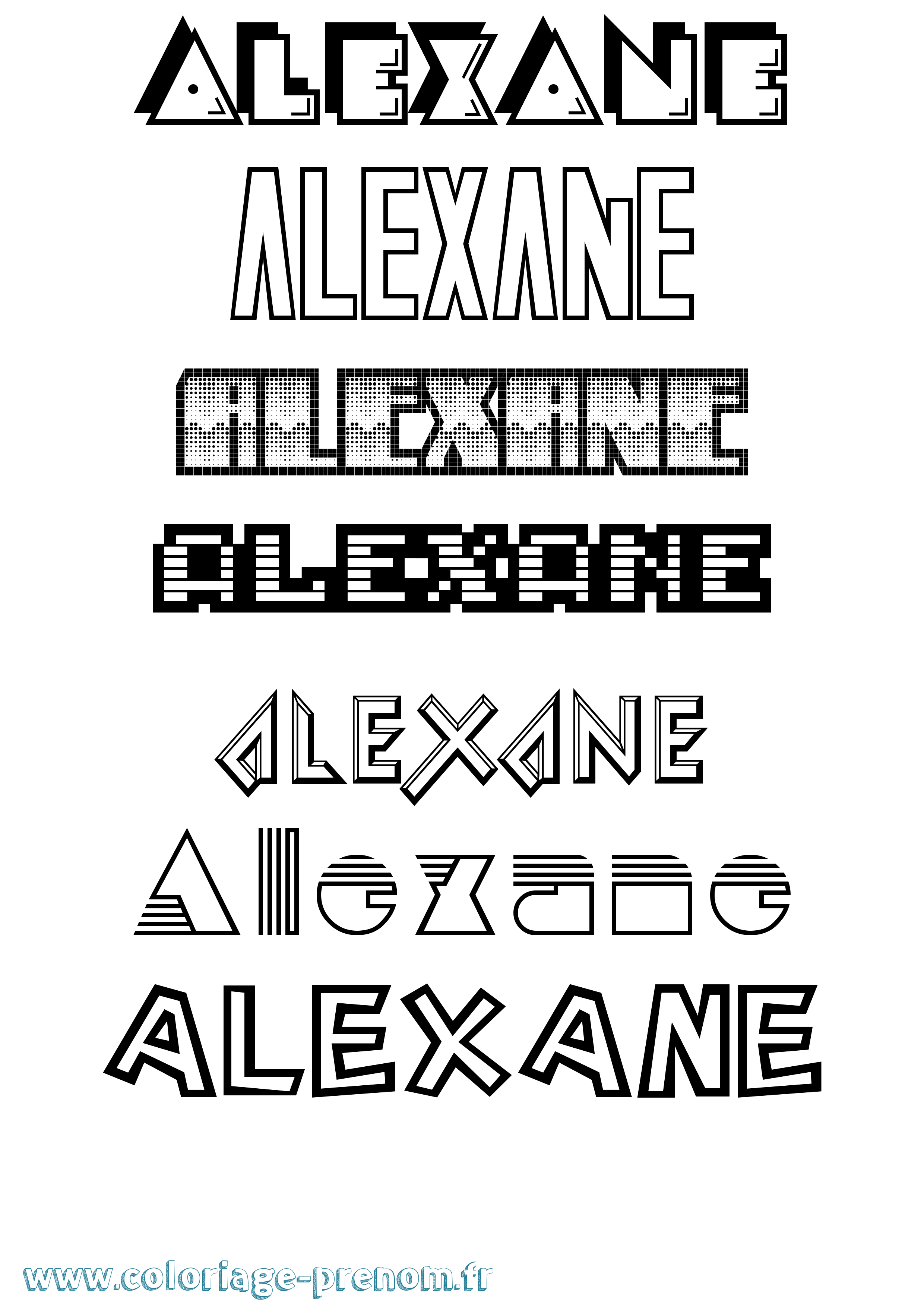 Coloriage prénom Alexane Jeux Vidéos
