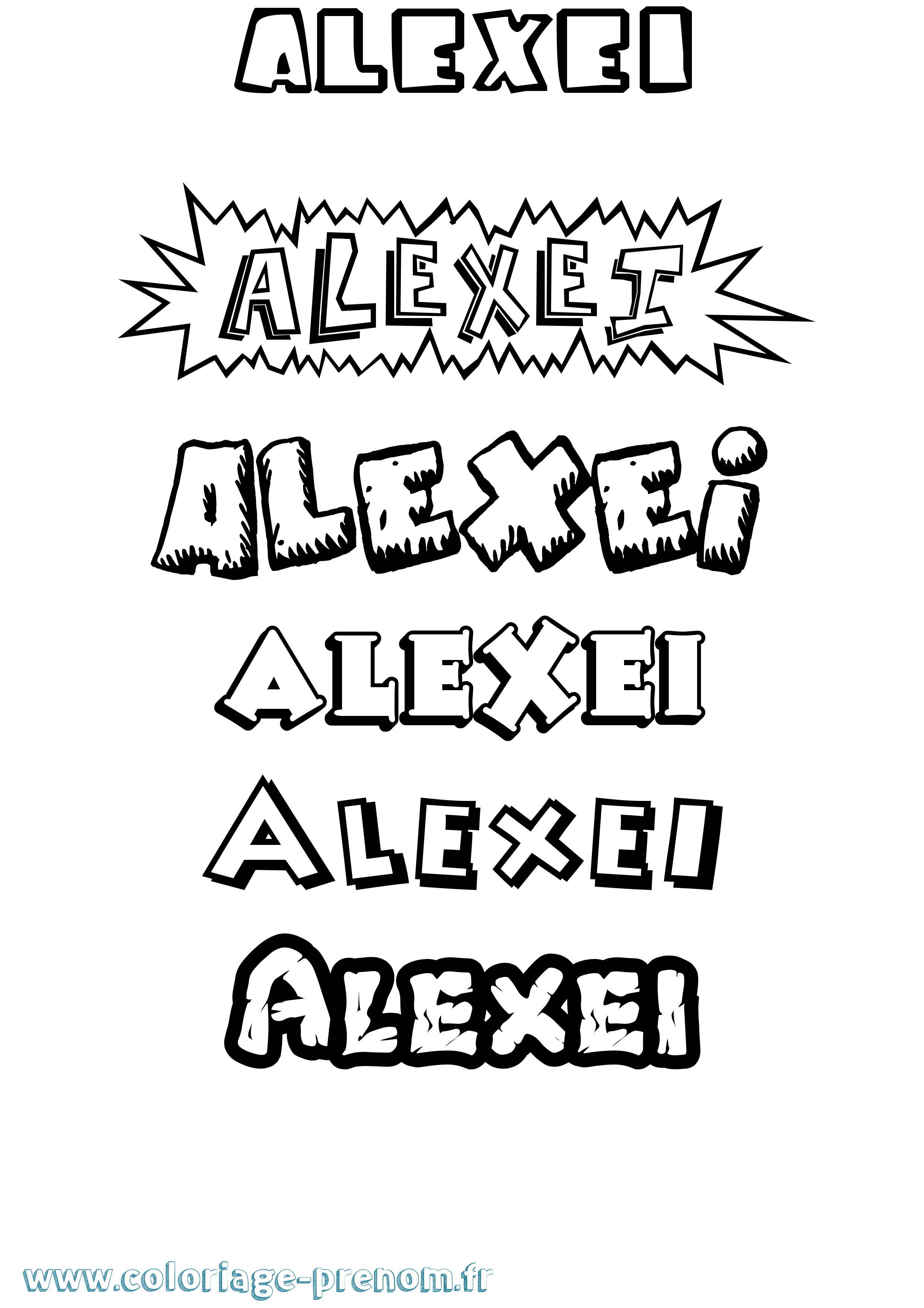Coloriage prénom Alexei Dessin Animé