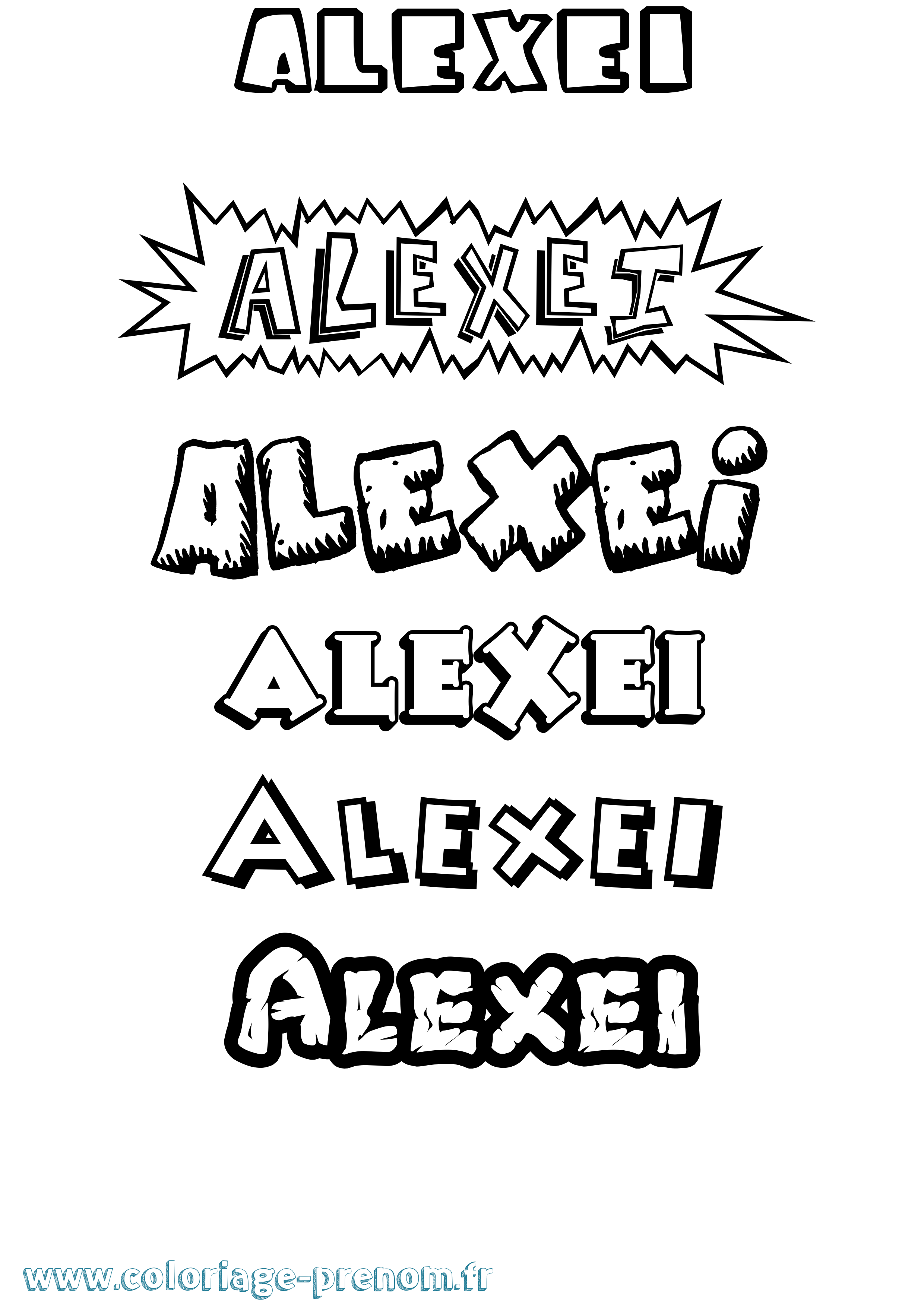Coloriage Alexei Dessin Animé Coloriage prénom Alexei Dessin Animé