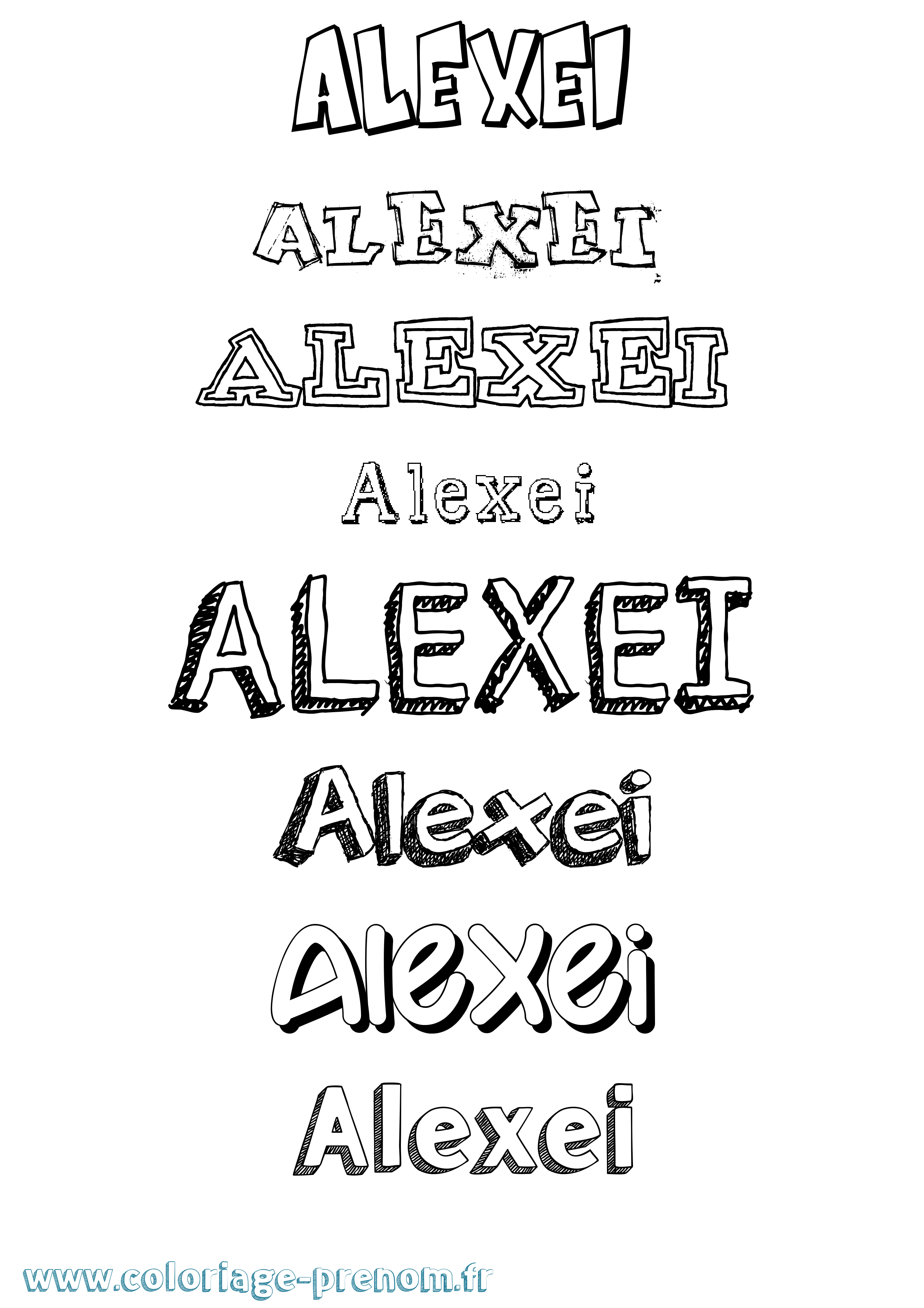 Coloriage Alexei Dessiné Coloriage prénom Alexei Dessiné