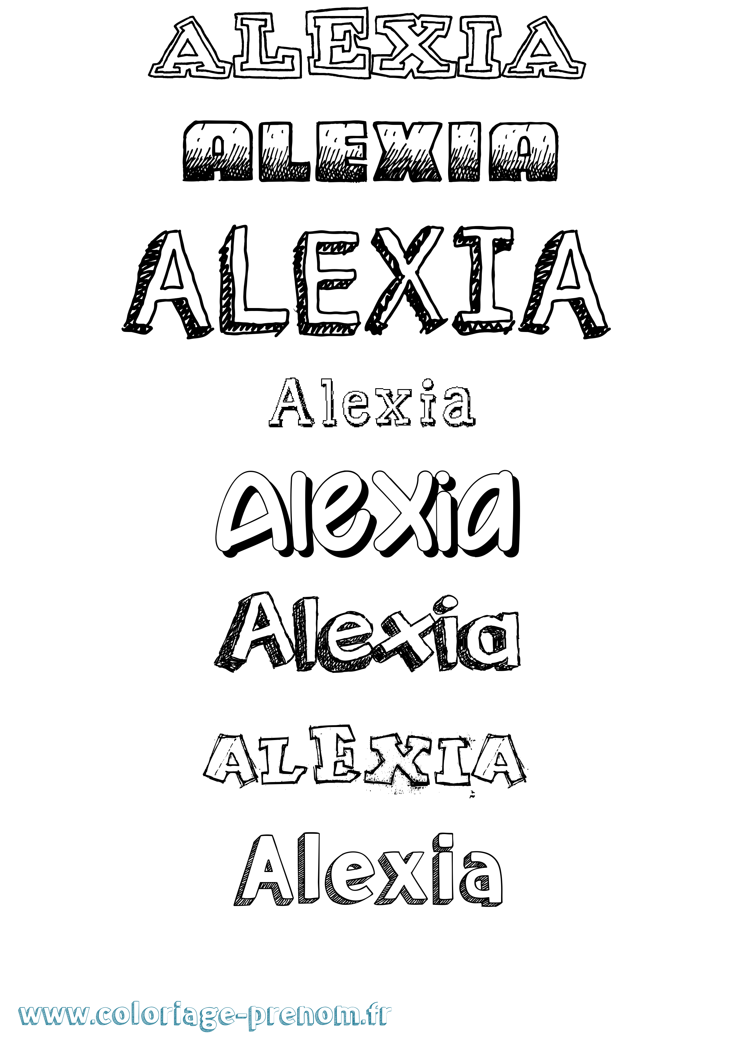 Coloriage prénom Alexia Dessiné