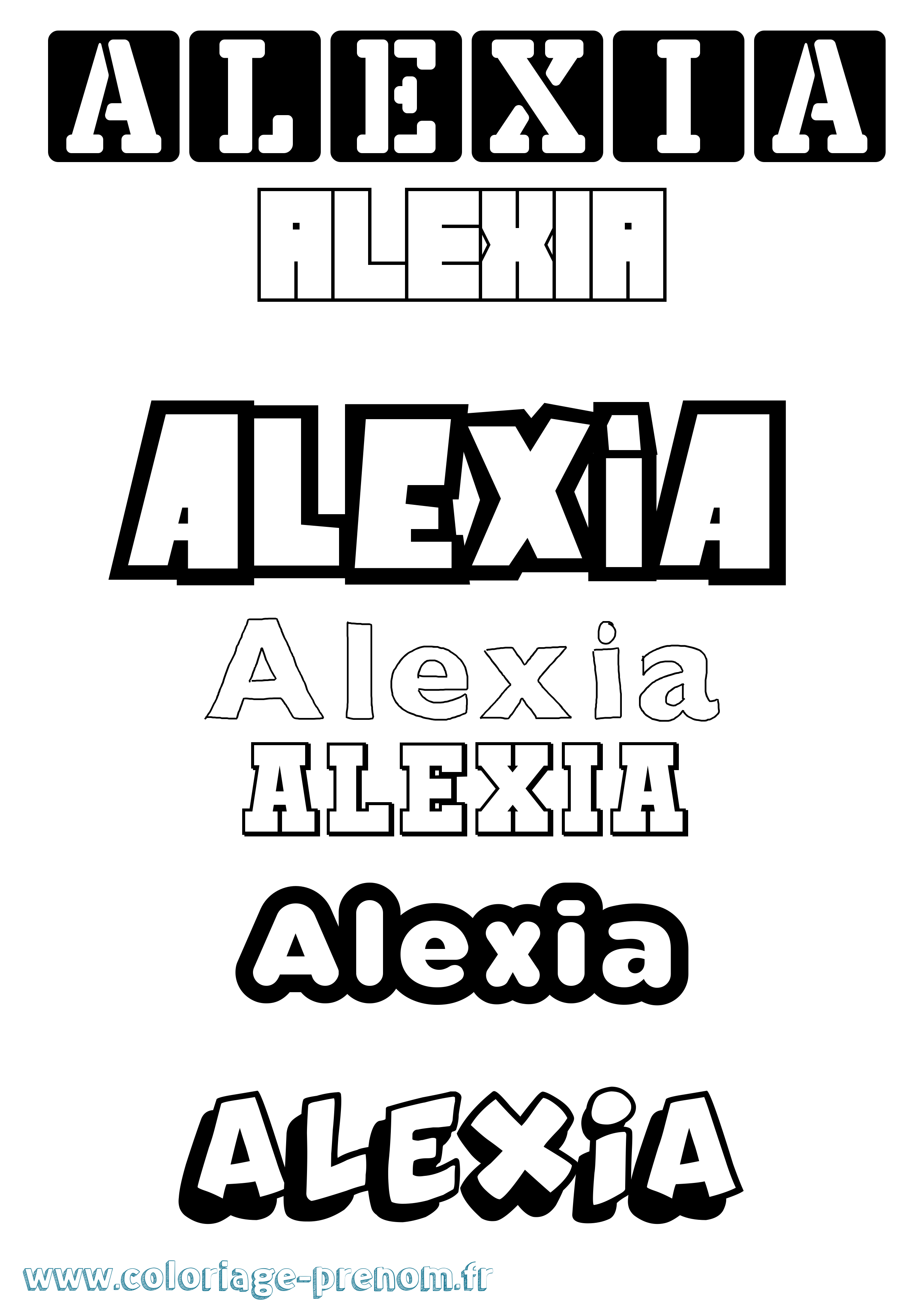 Coloriage prénom Alexia Simple