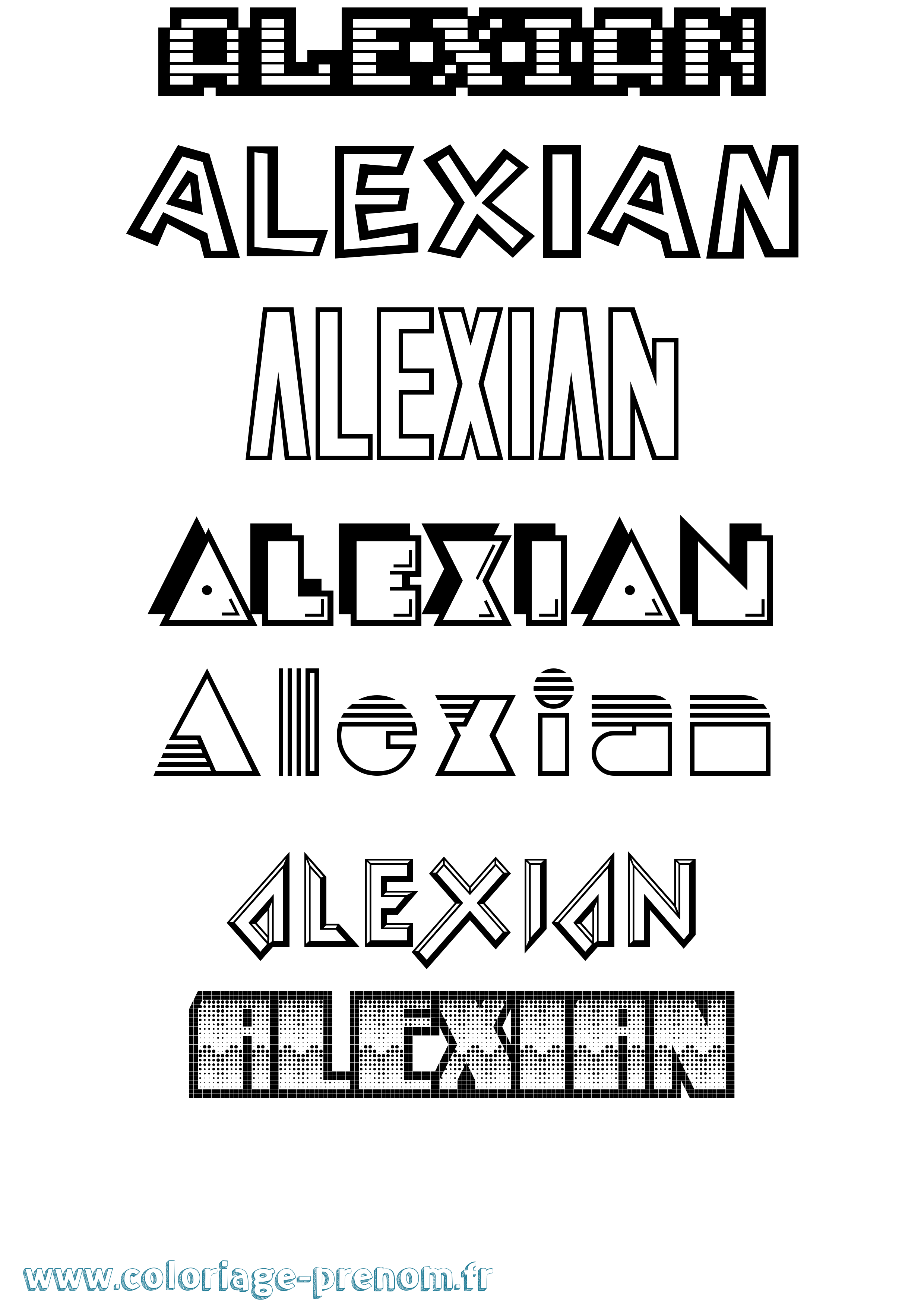 Coloriage prénom Alexian Jeux Vidéos