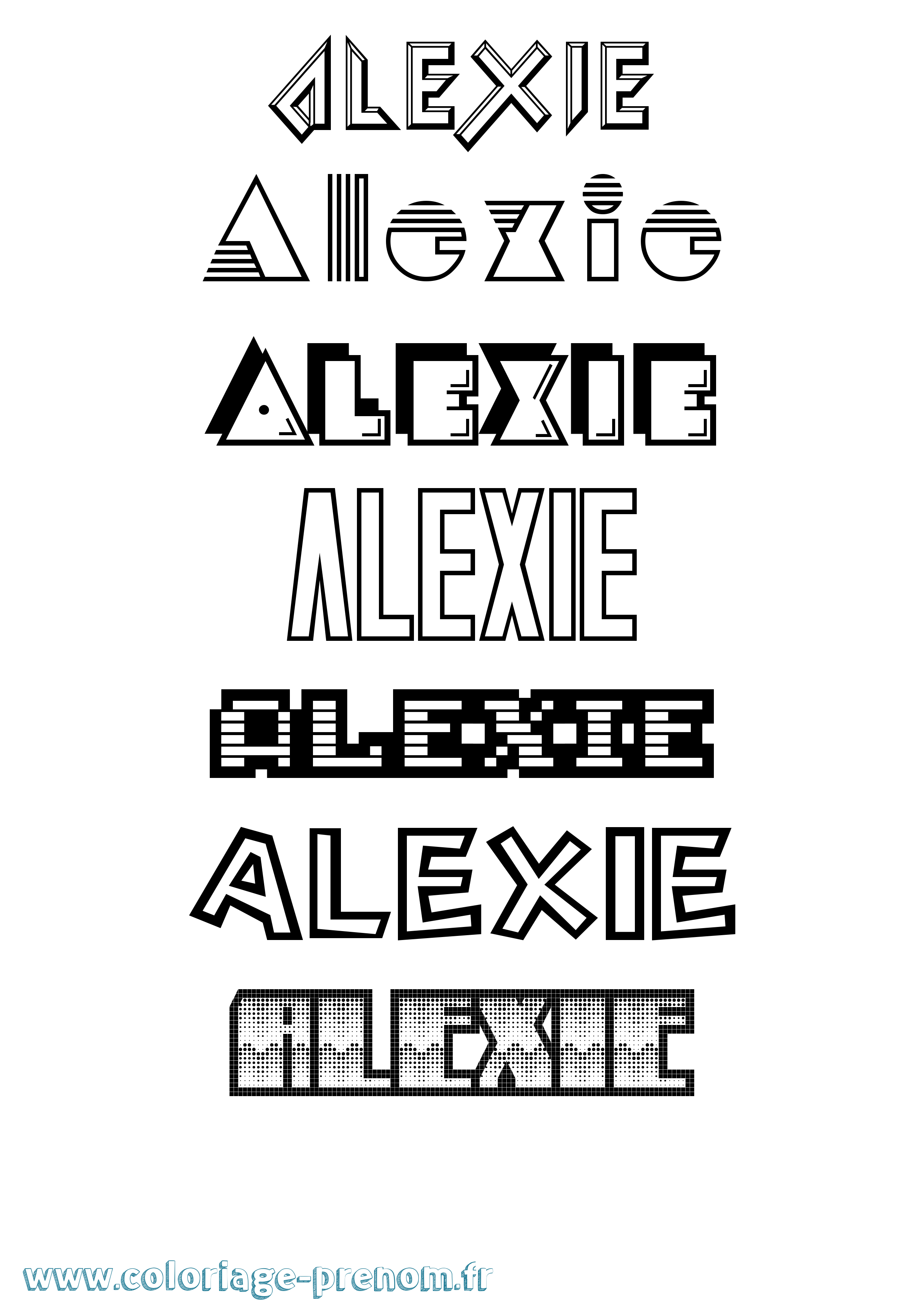 Coloriage prénom Alexie Jeux Vidéos