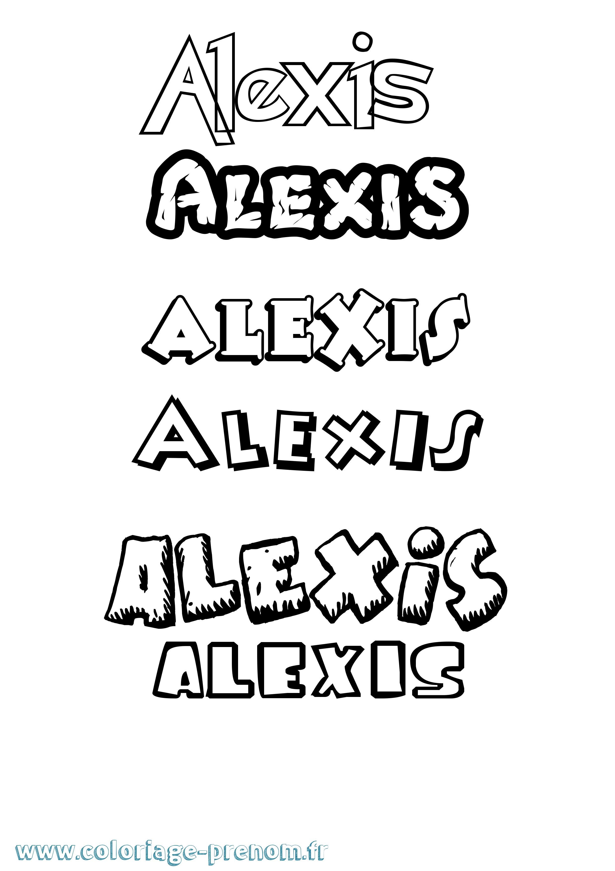 Coloriage prénom Alexis Dessin Animé