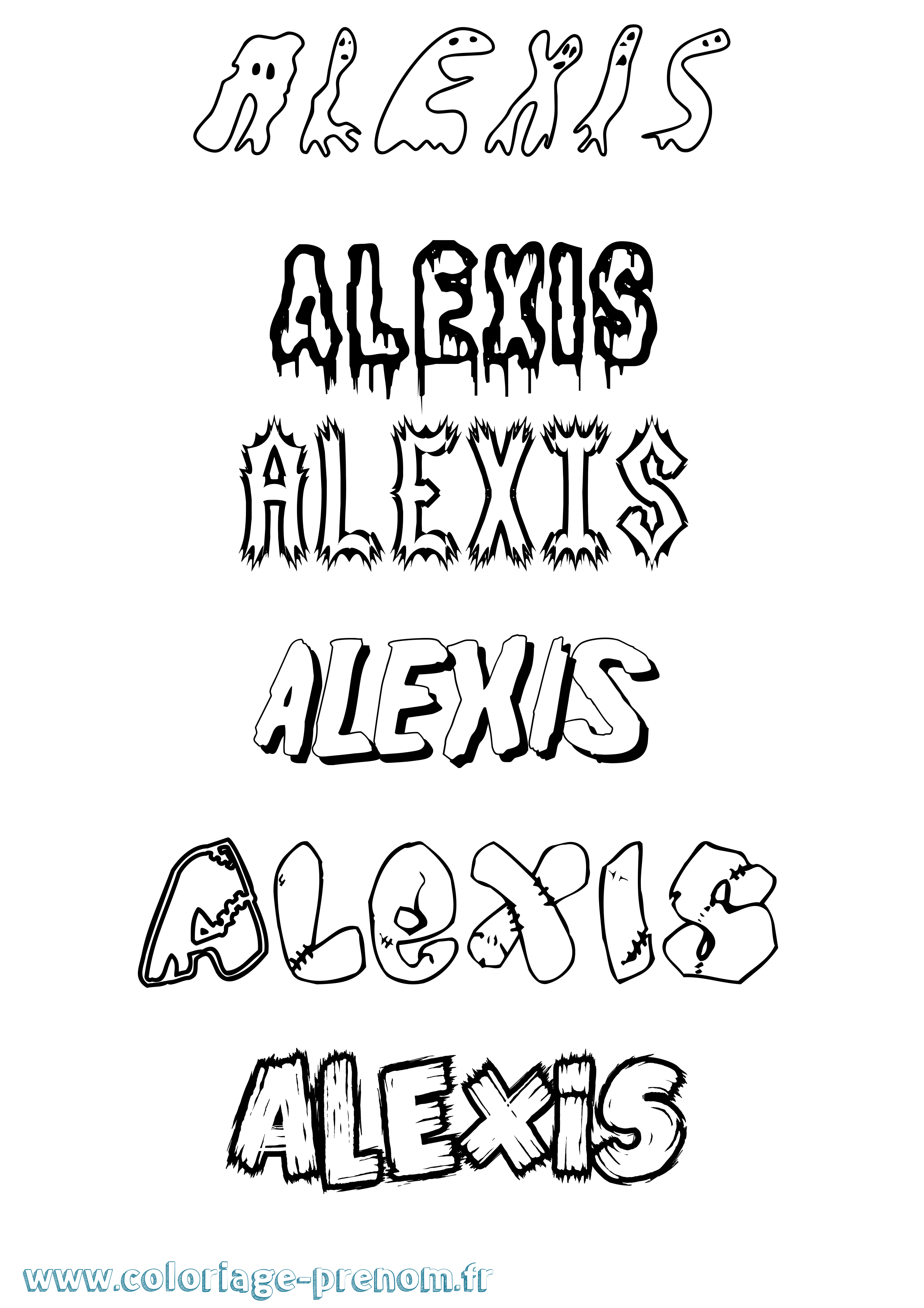 Coloriage prénom Alexis Frisson