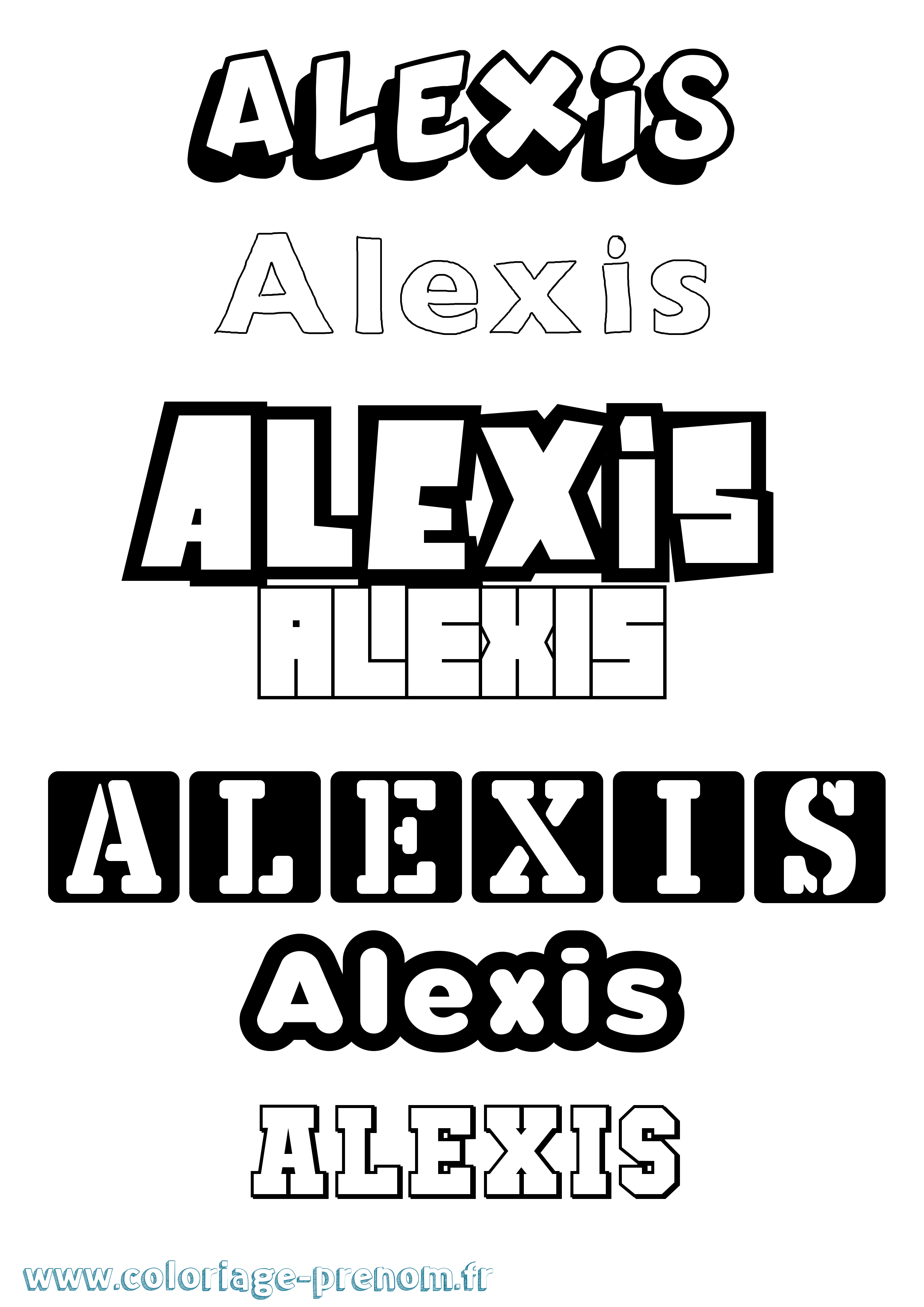 Coloriage prénom Alexis Simple