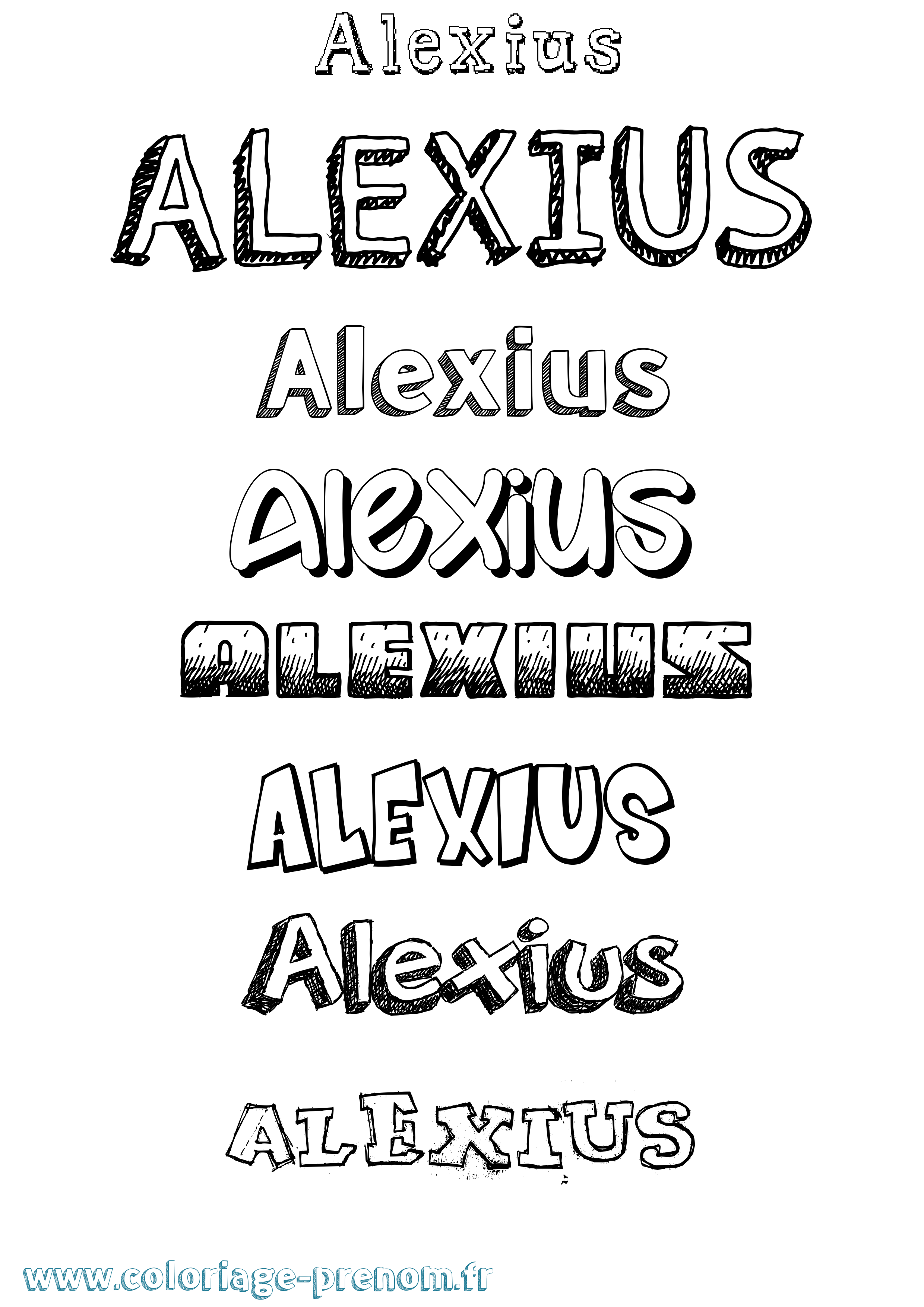 Coloriage Alexius Dessiné Coloriage prénom Alexius Dessiné