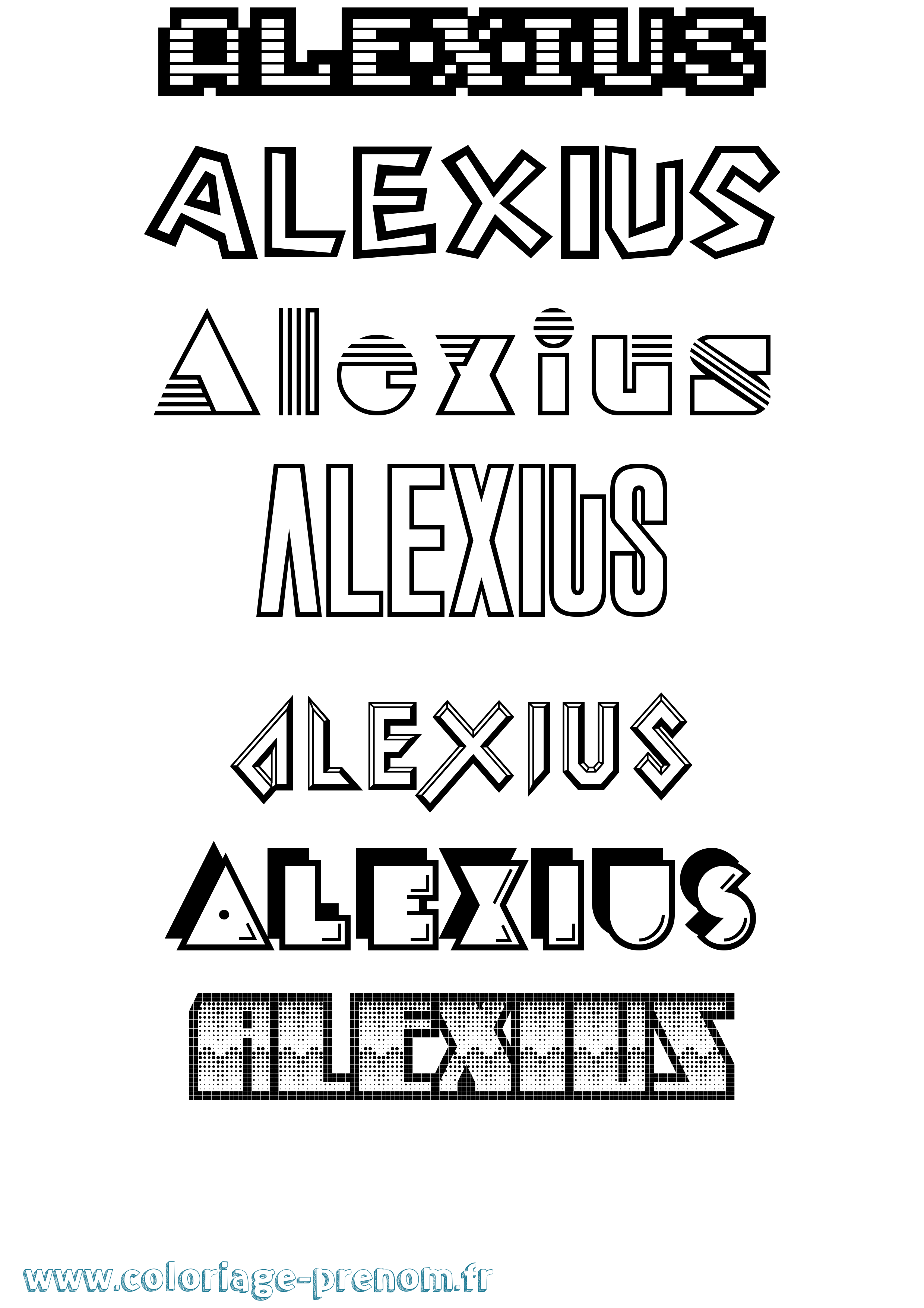 Coloriage prénom Alexius Jeux Vidéos
