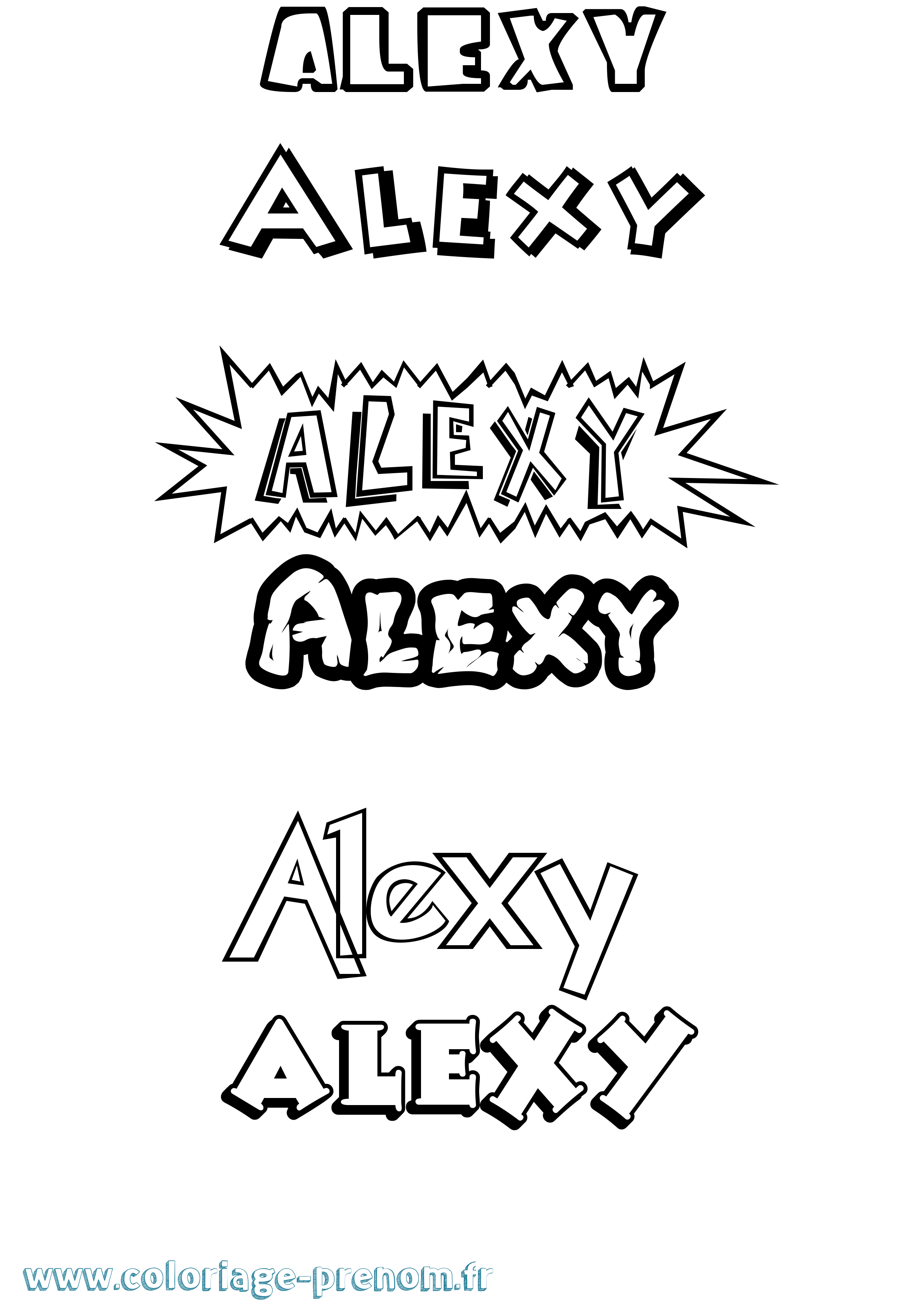Coloriage Alexy Dessin Animé Coloriage prénom Alexy Dessin Animé