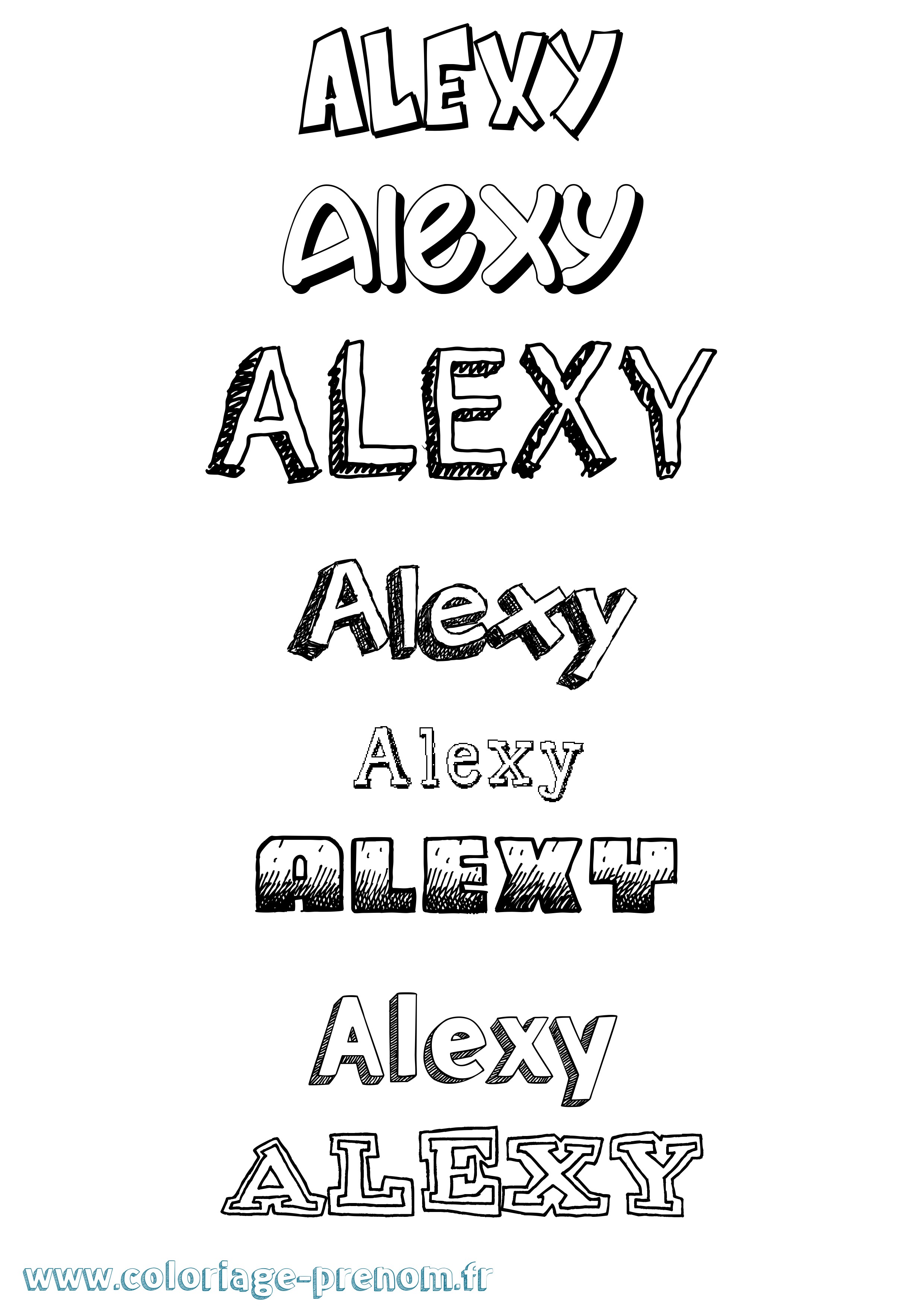 Coloriage Alexy Dessiné Coloriage prénom Alexy Dessiné