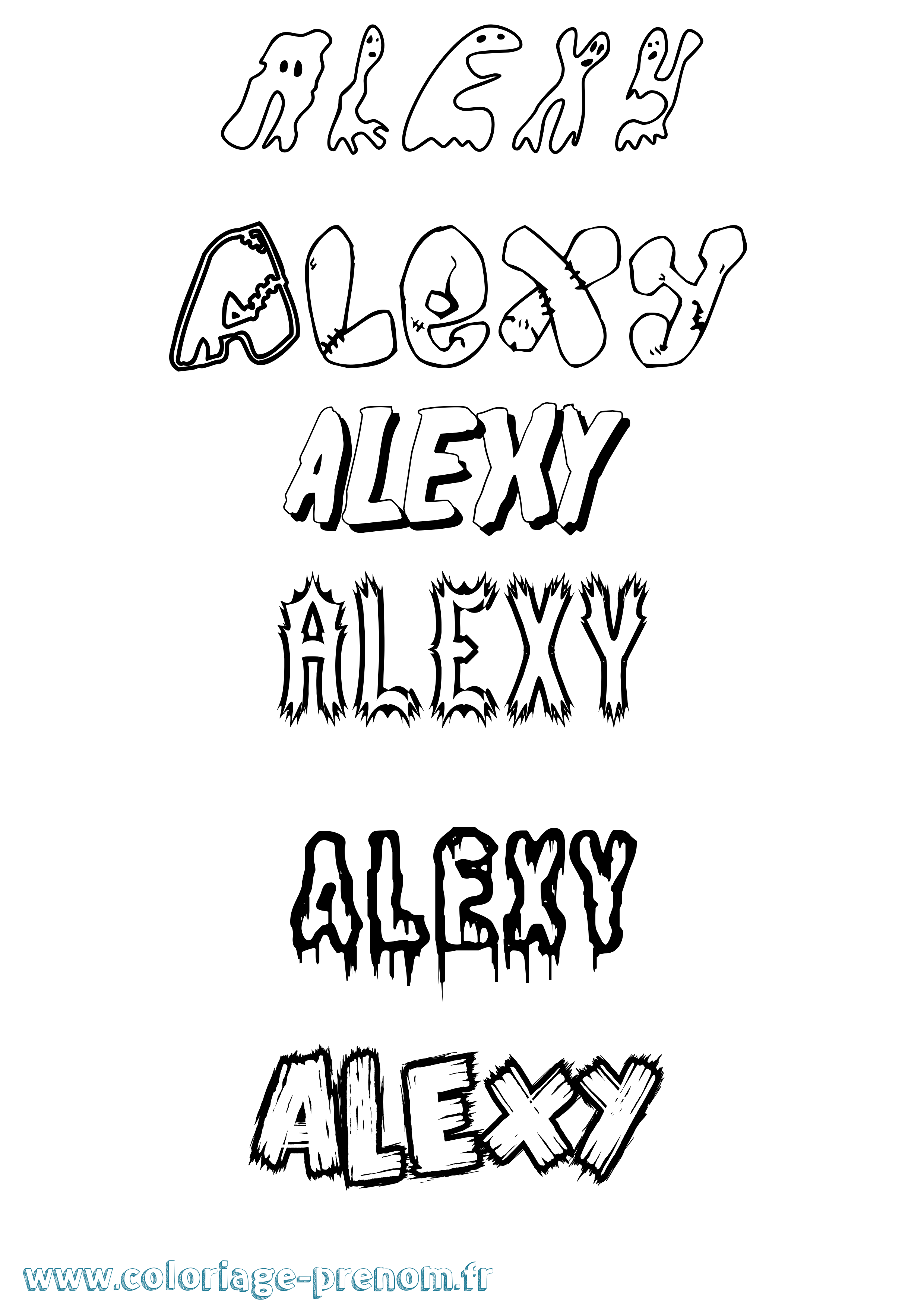 Coloriage Alexy Frisson Coloriage prénom Alexy Frisson