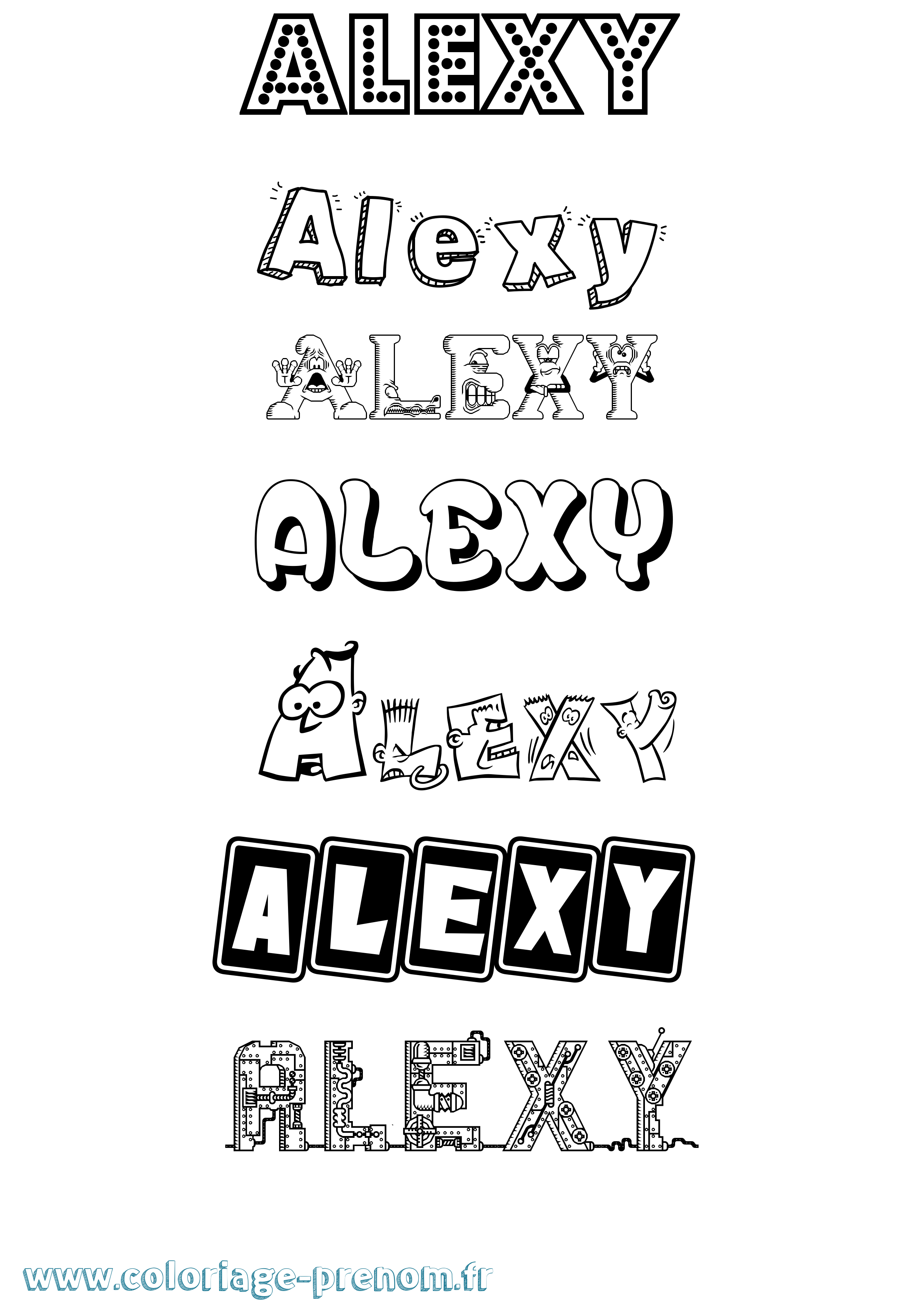 Coloriage Alexy Fun Coloriage prénom Alexy Fun