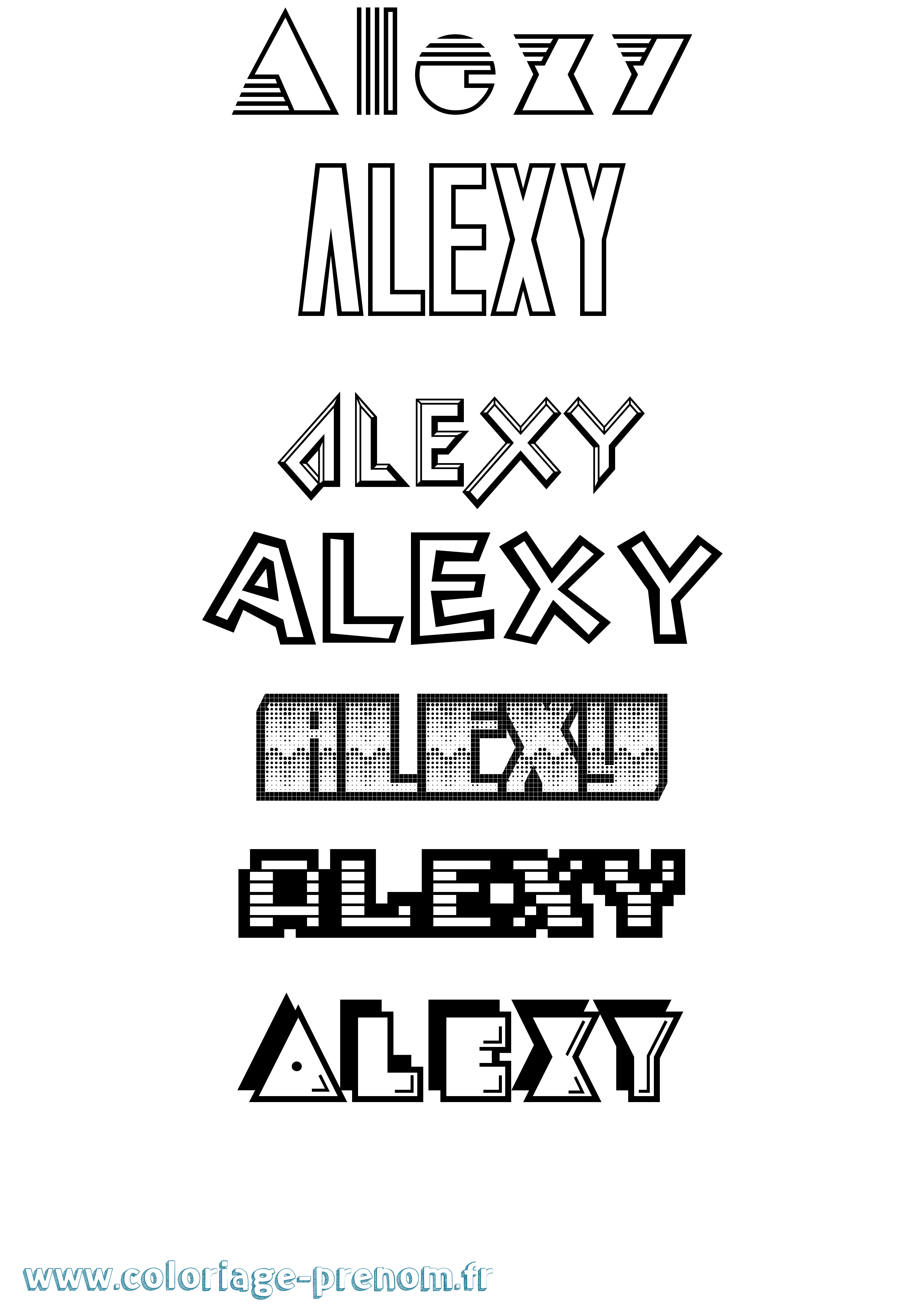 Coloriage prénom Alexy Jeux Vidéos