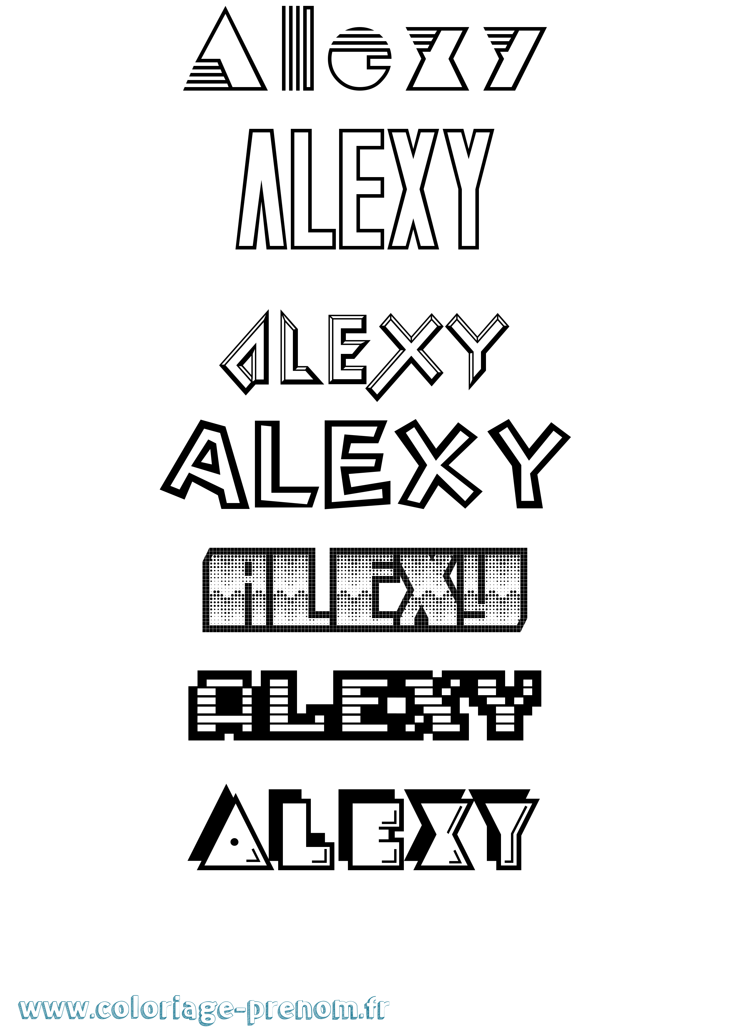 Coloriage Alexy Jeux Vidéos Coloriage prénom Alexy Jeux Vidéos