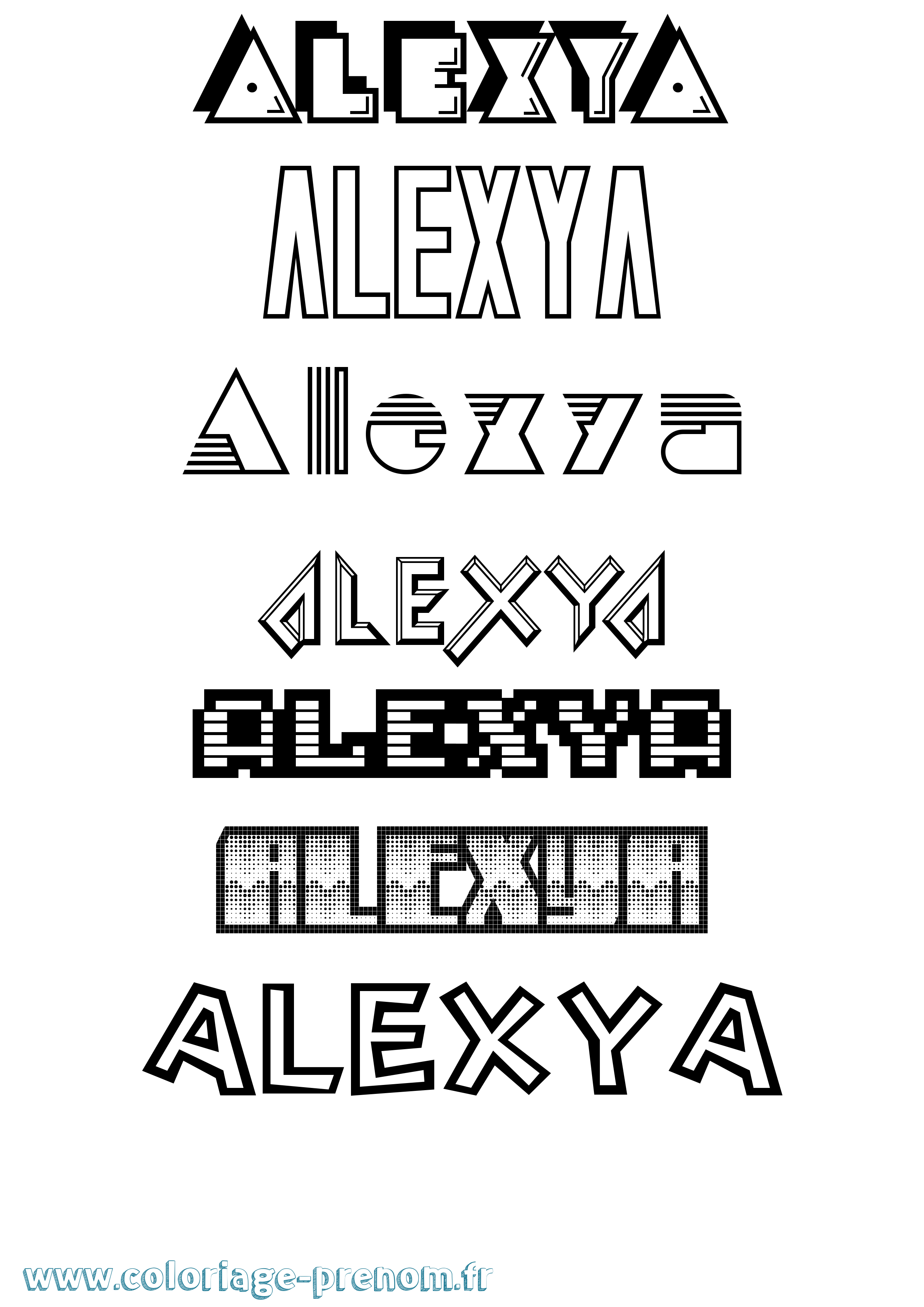 Coloriage prénom Alexya Jeux Vidéos