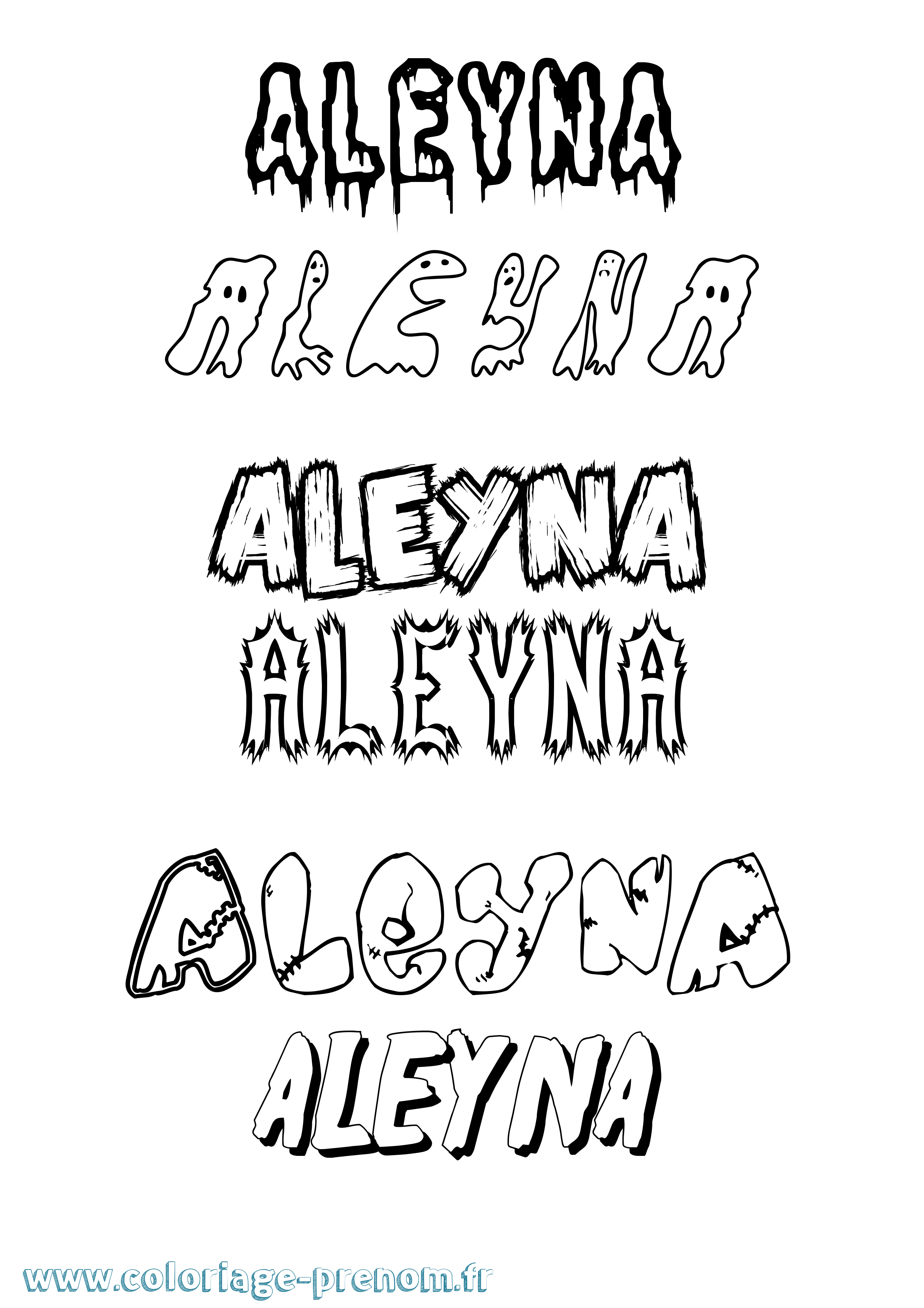 Coloriage prénom Aleyna Frisson