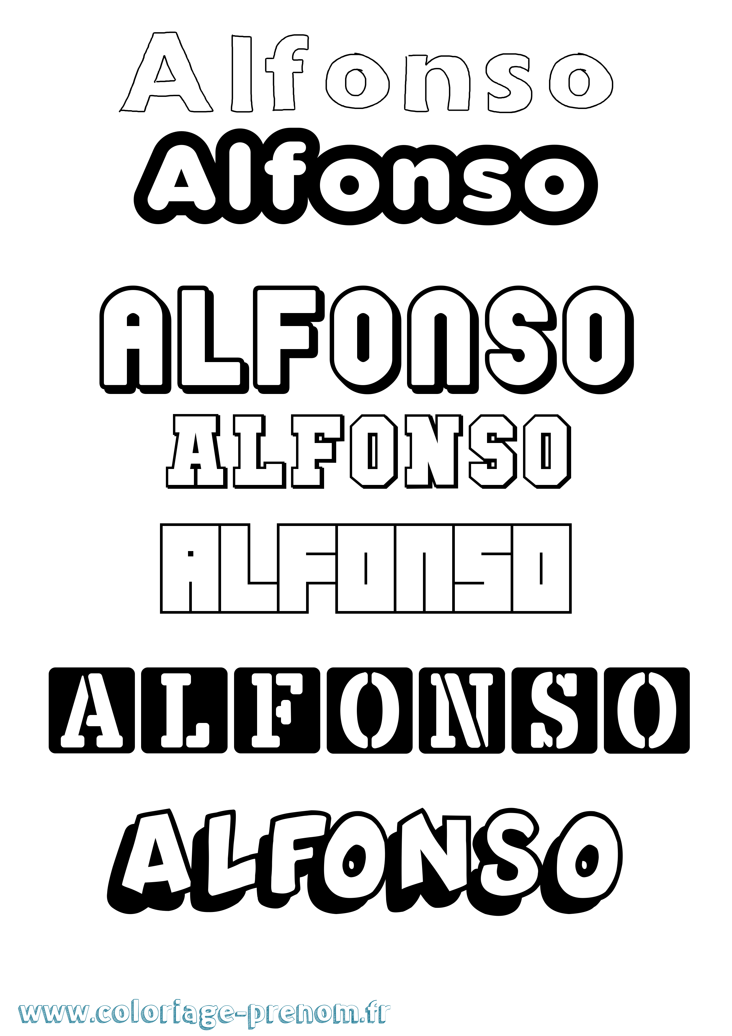 Coloriage prénom Alfonso Simple