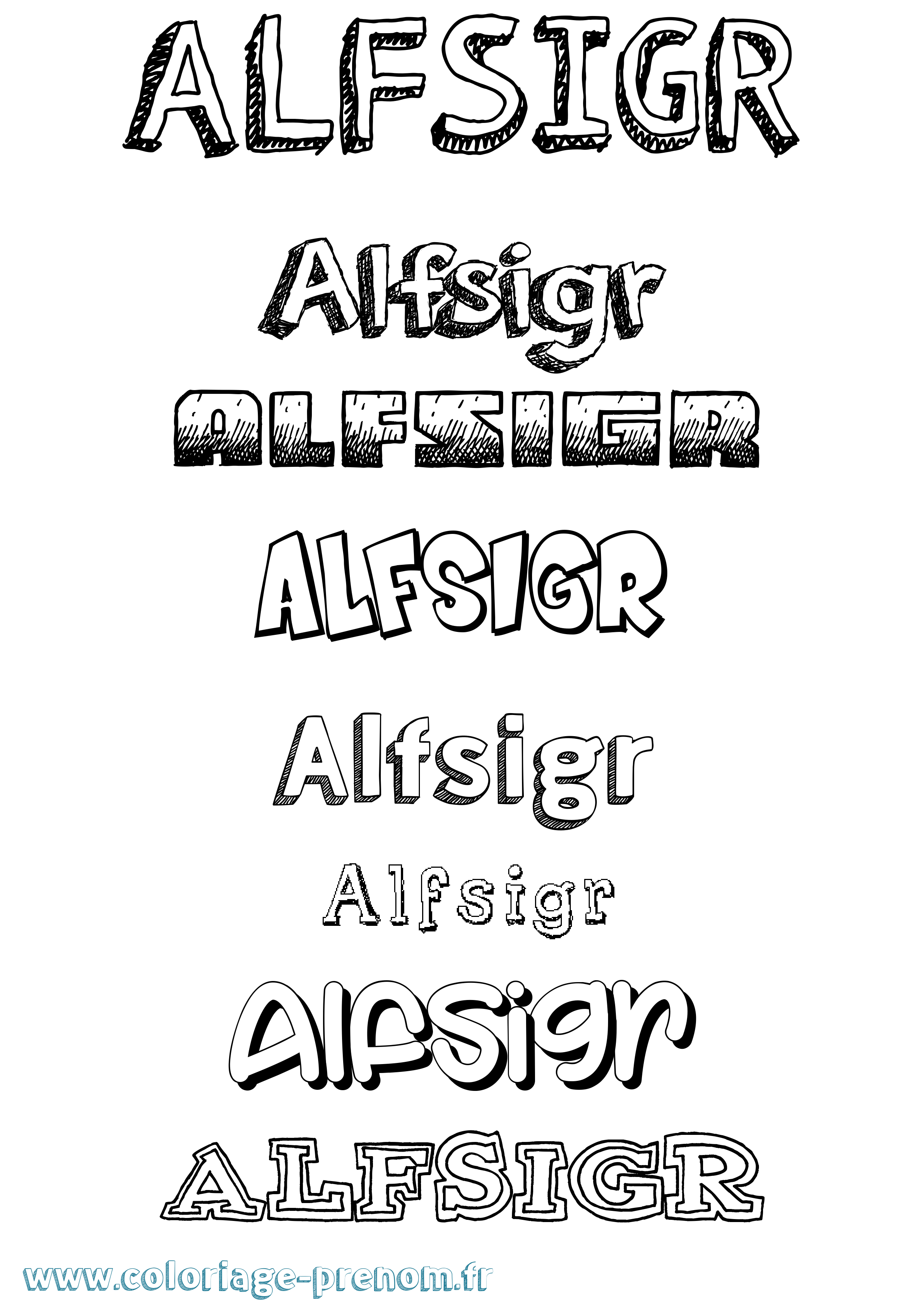 Coloriage Alfsigr Dessiné Coloriage prénom Alfsigr Dessiné
