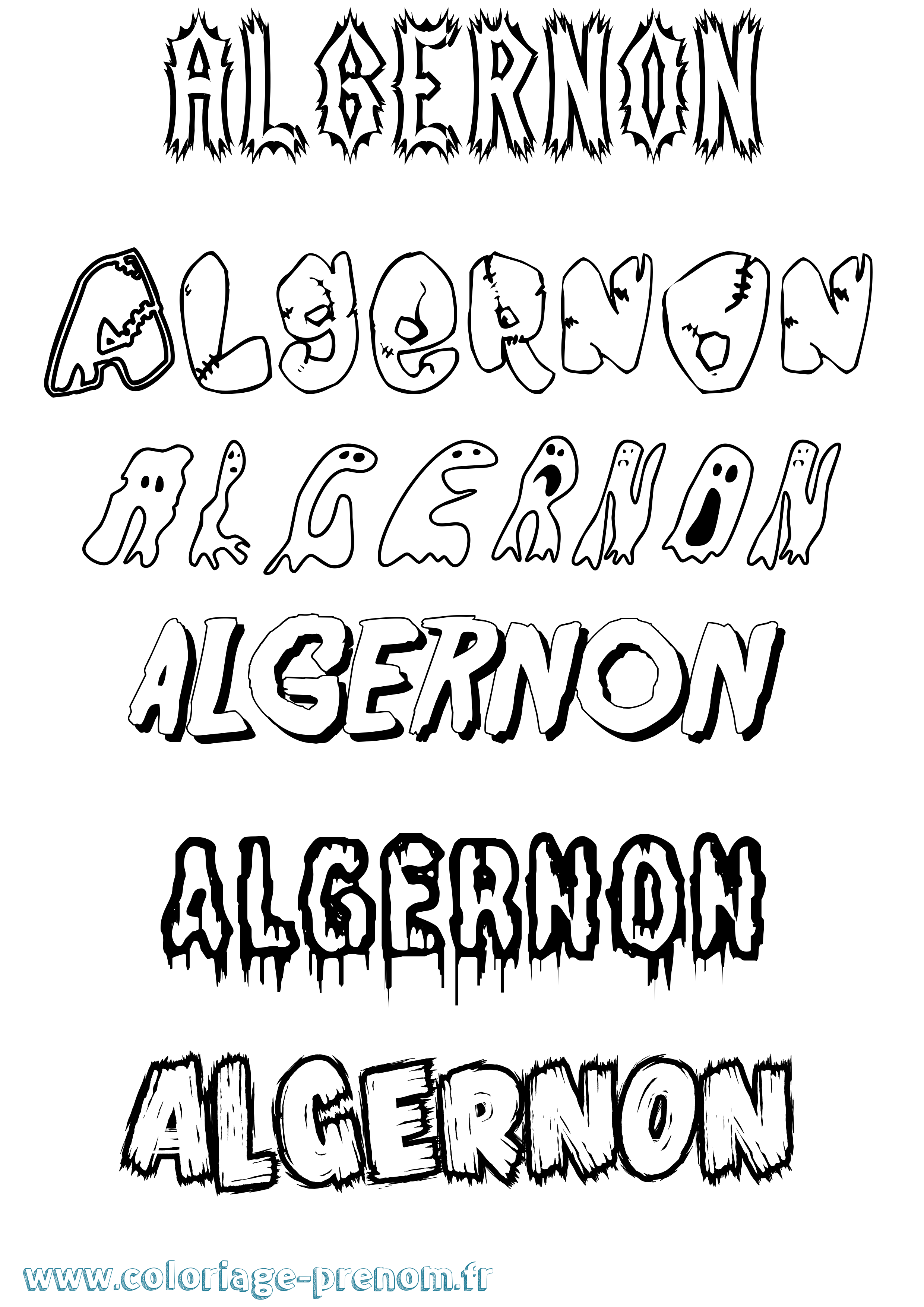 Coloriage Algernon Frisson Coloriage prénom Algernon Frisson