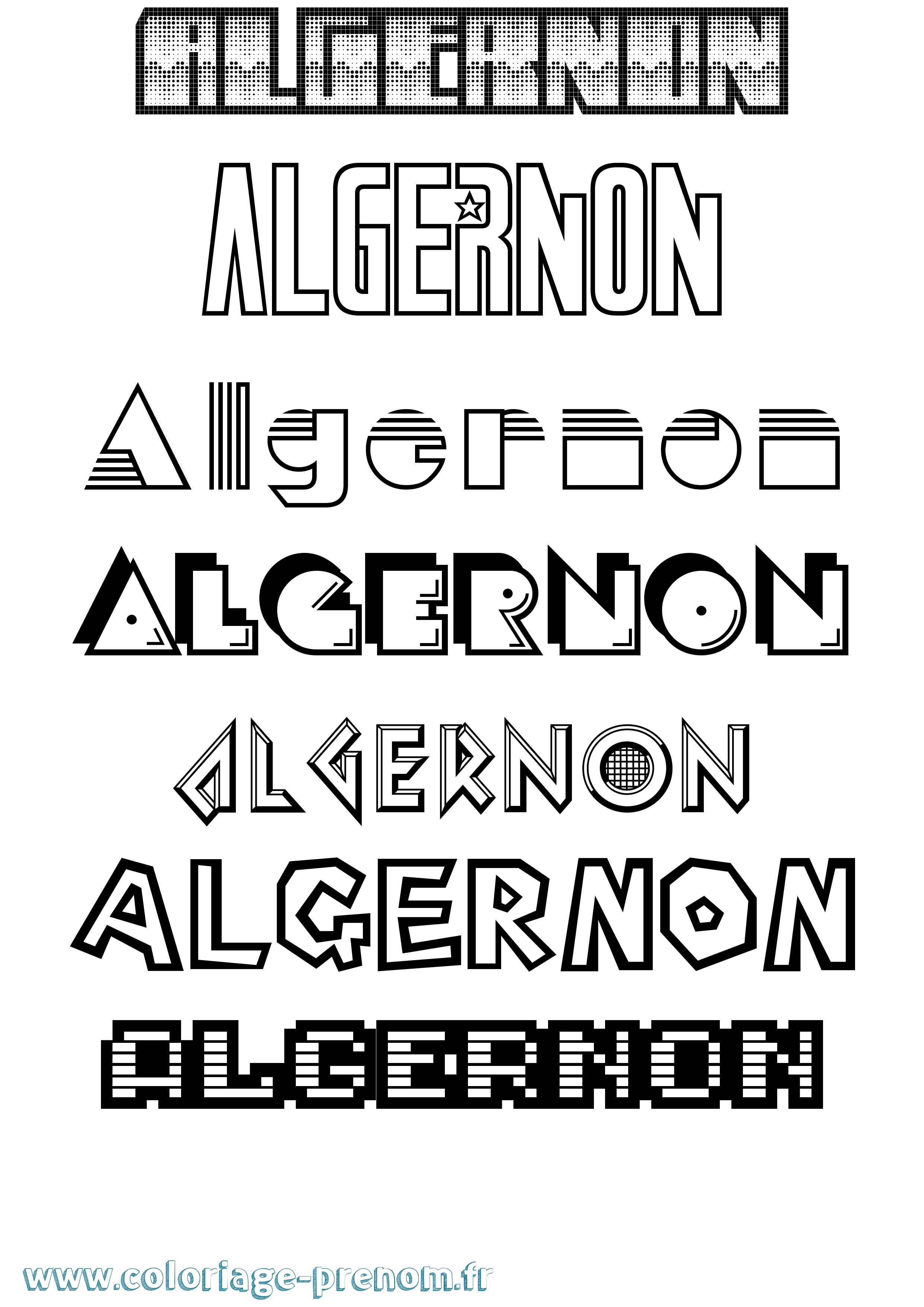 Coloriage Algernon Jeux Vidéos Coloriage prénom Algernon Jeux Vidéos