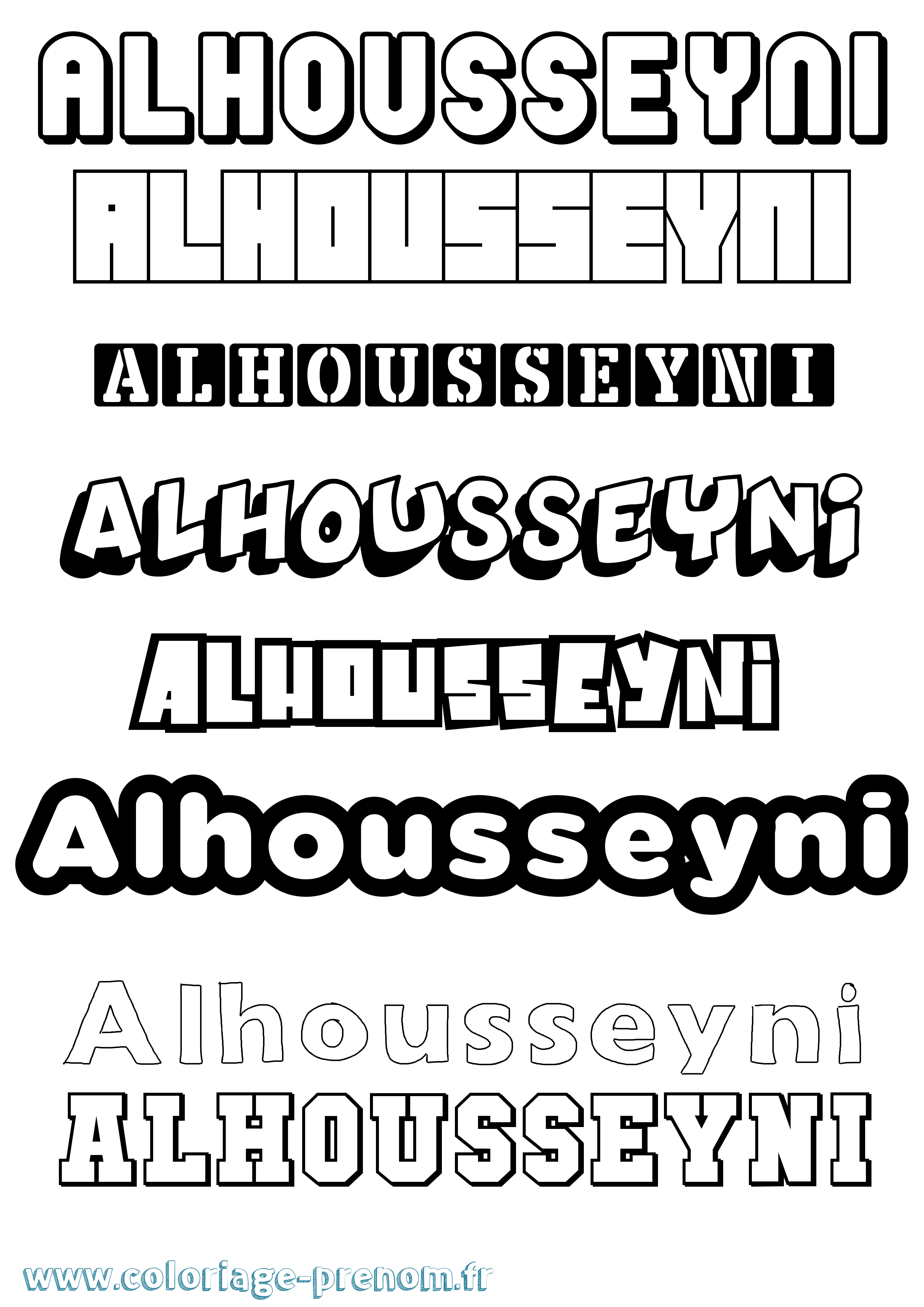 Coloriage prénom Alhousseyni Simple