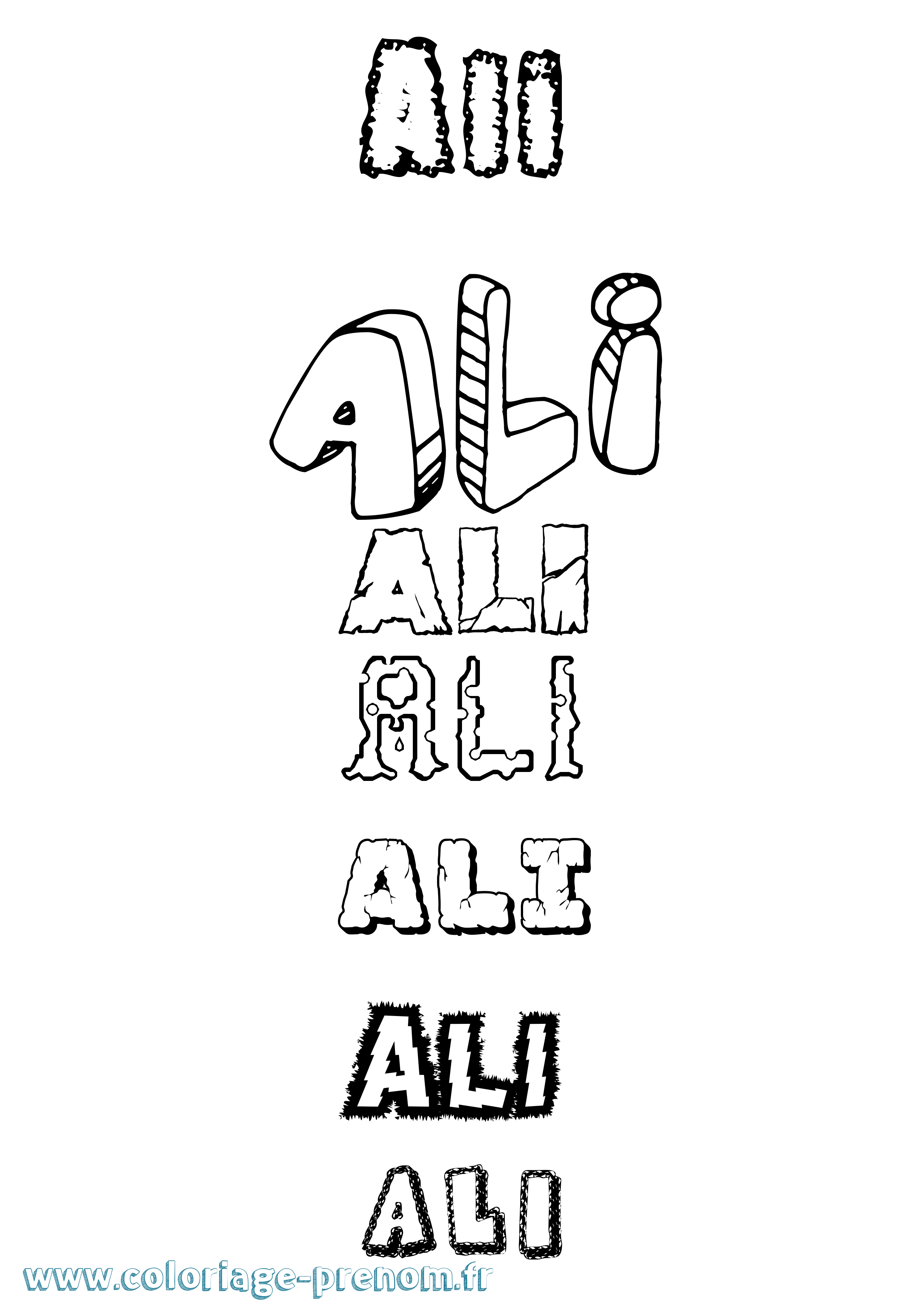 Coloriage prénom Ali
