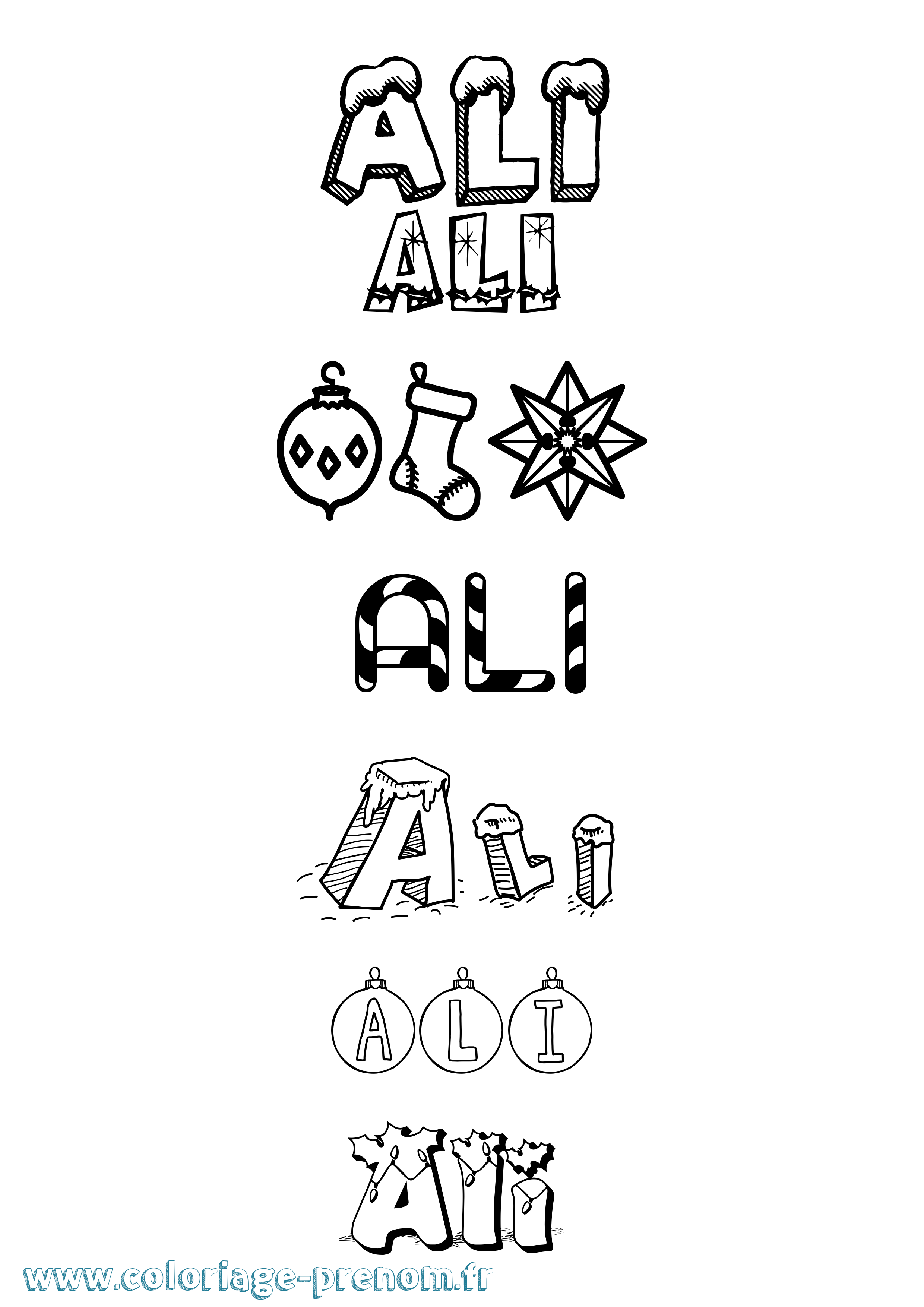 Coloriage prénom Ali