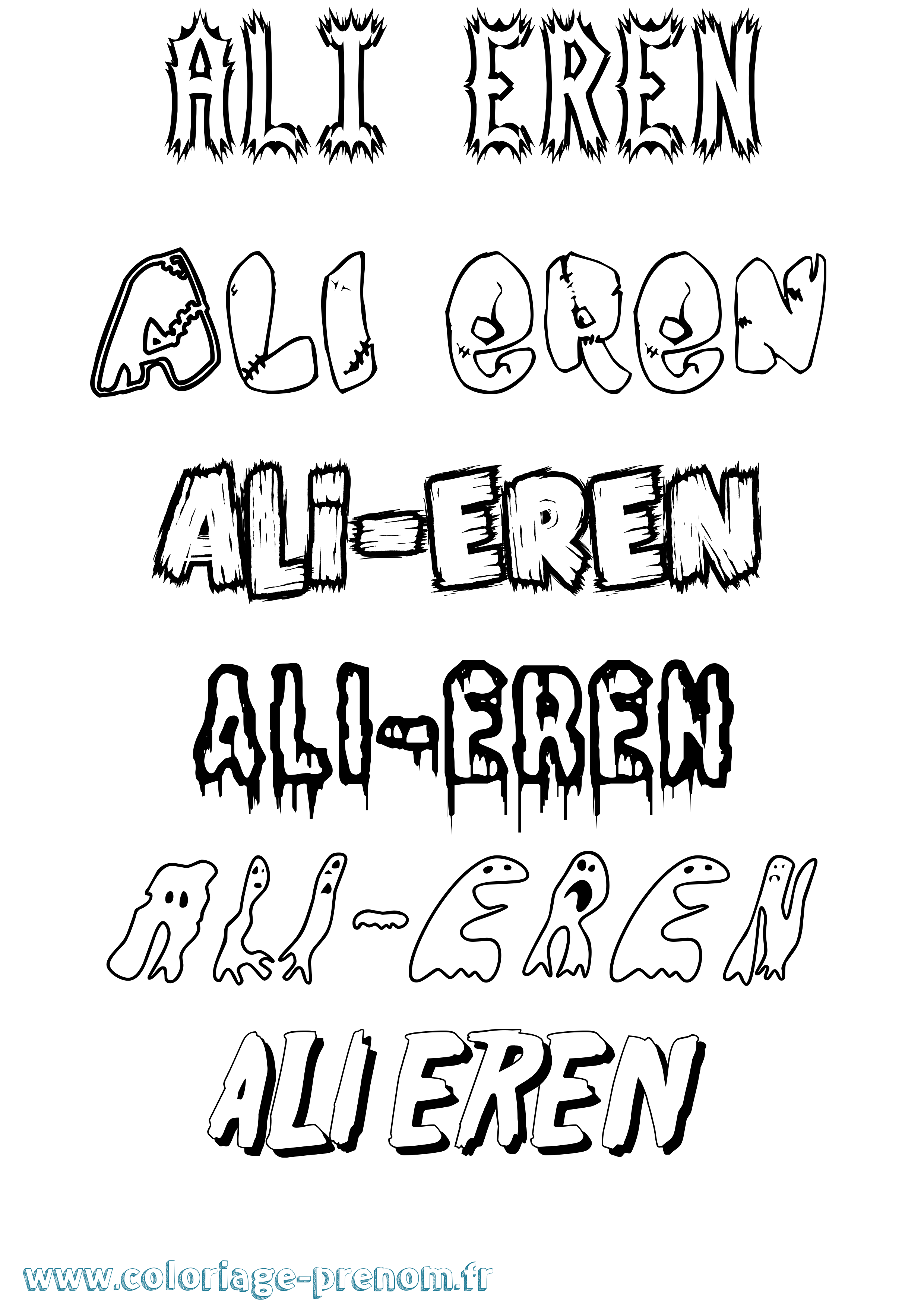 Coloriage prénom Ali-Eren Frisson
