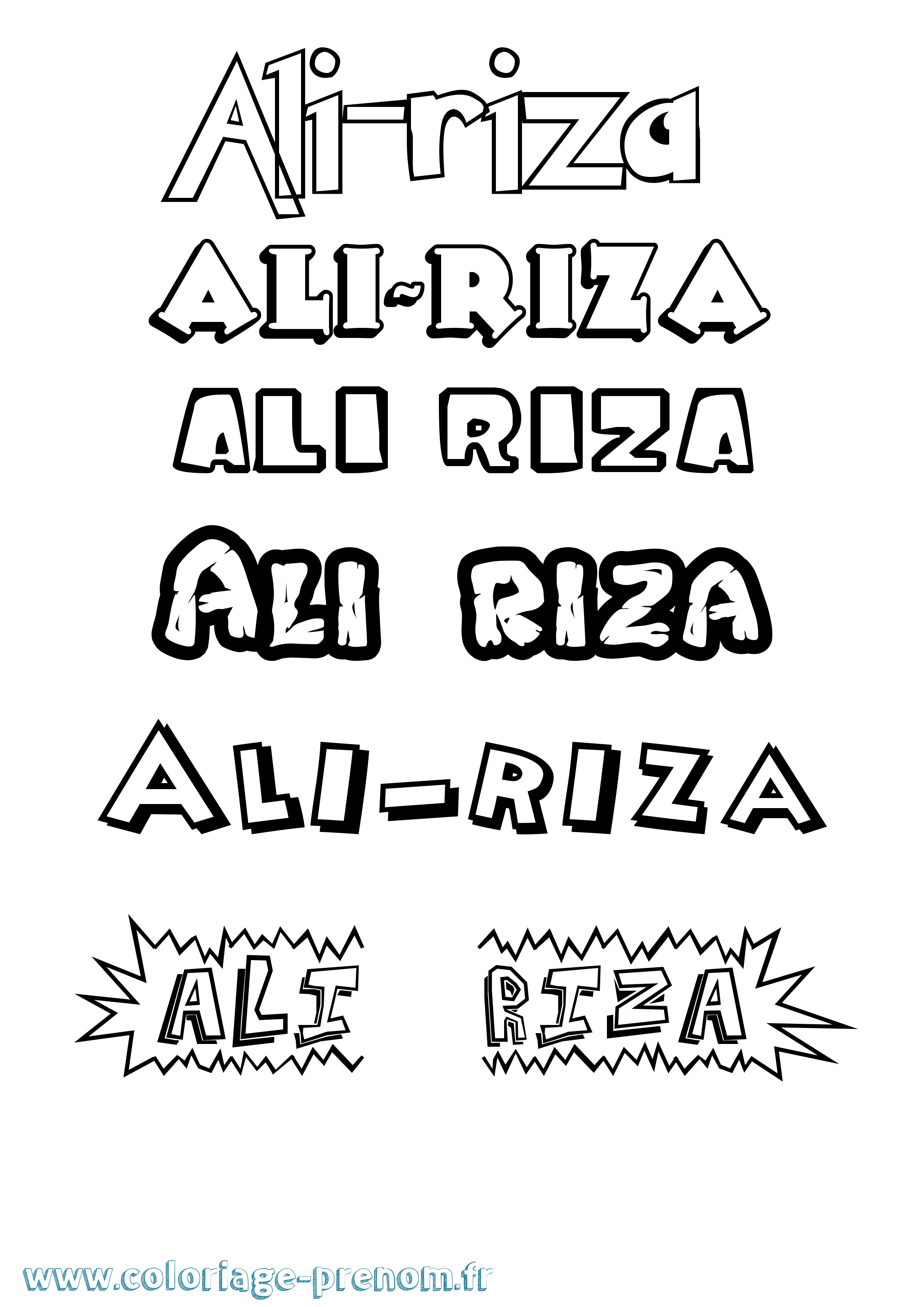 Coloriage Ali-Riza Dessin Animé Coloriage prénom Ali-Riza Dessin Animé