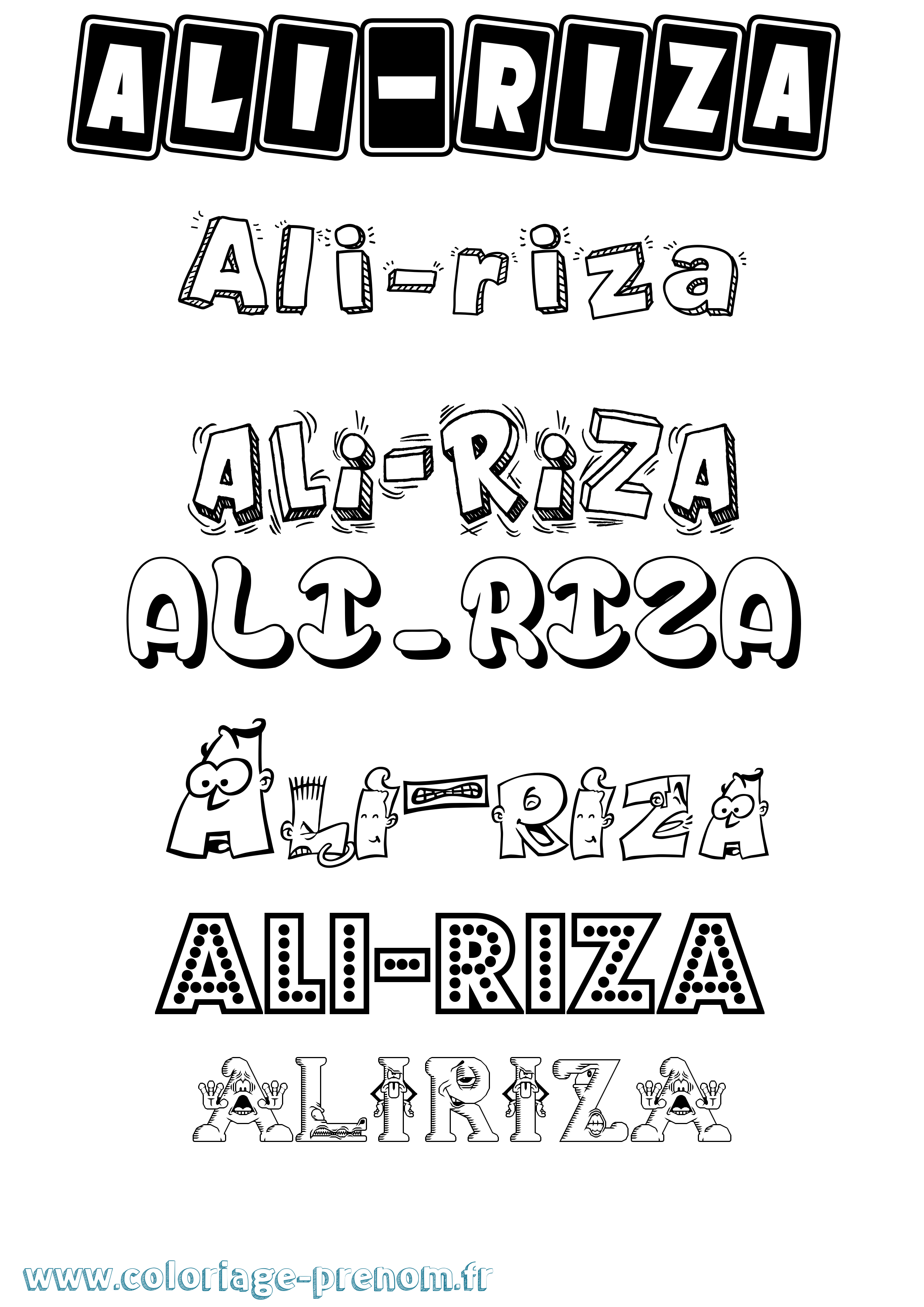 Coloriage Ali-Riza Fun Coloriage prénom Ali-Riza Fun