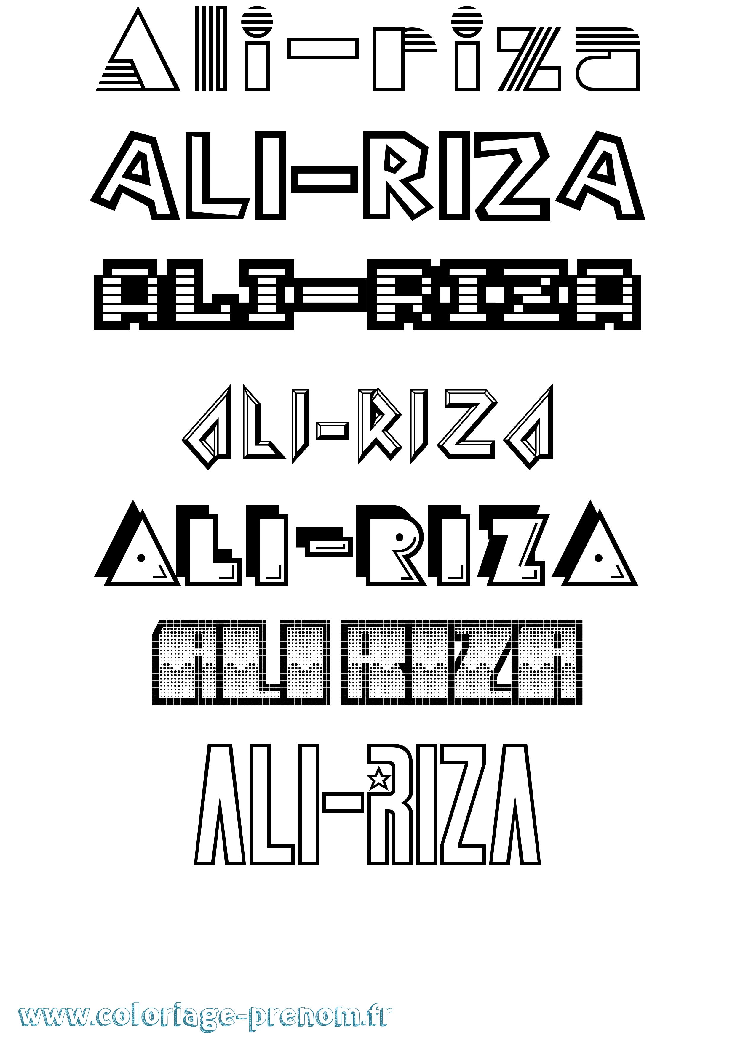 Coloriage Ali-Riza Jeux Vidéos Coloriage prénom Ali-Riza Jeux Vidéos