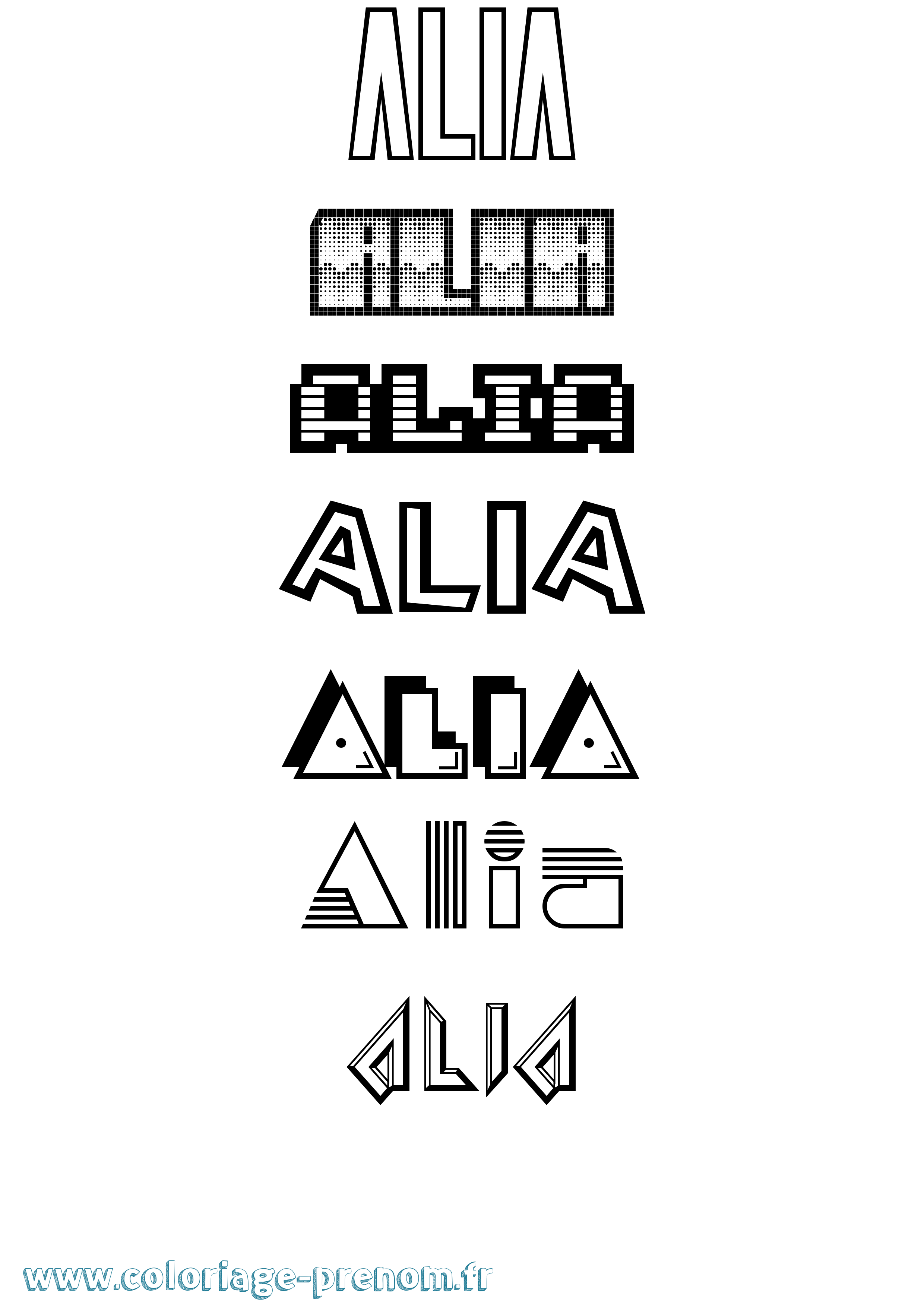 Coloriage Alia Jeux Vidéos Coloriage prénom Alia Jeux Vidéos