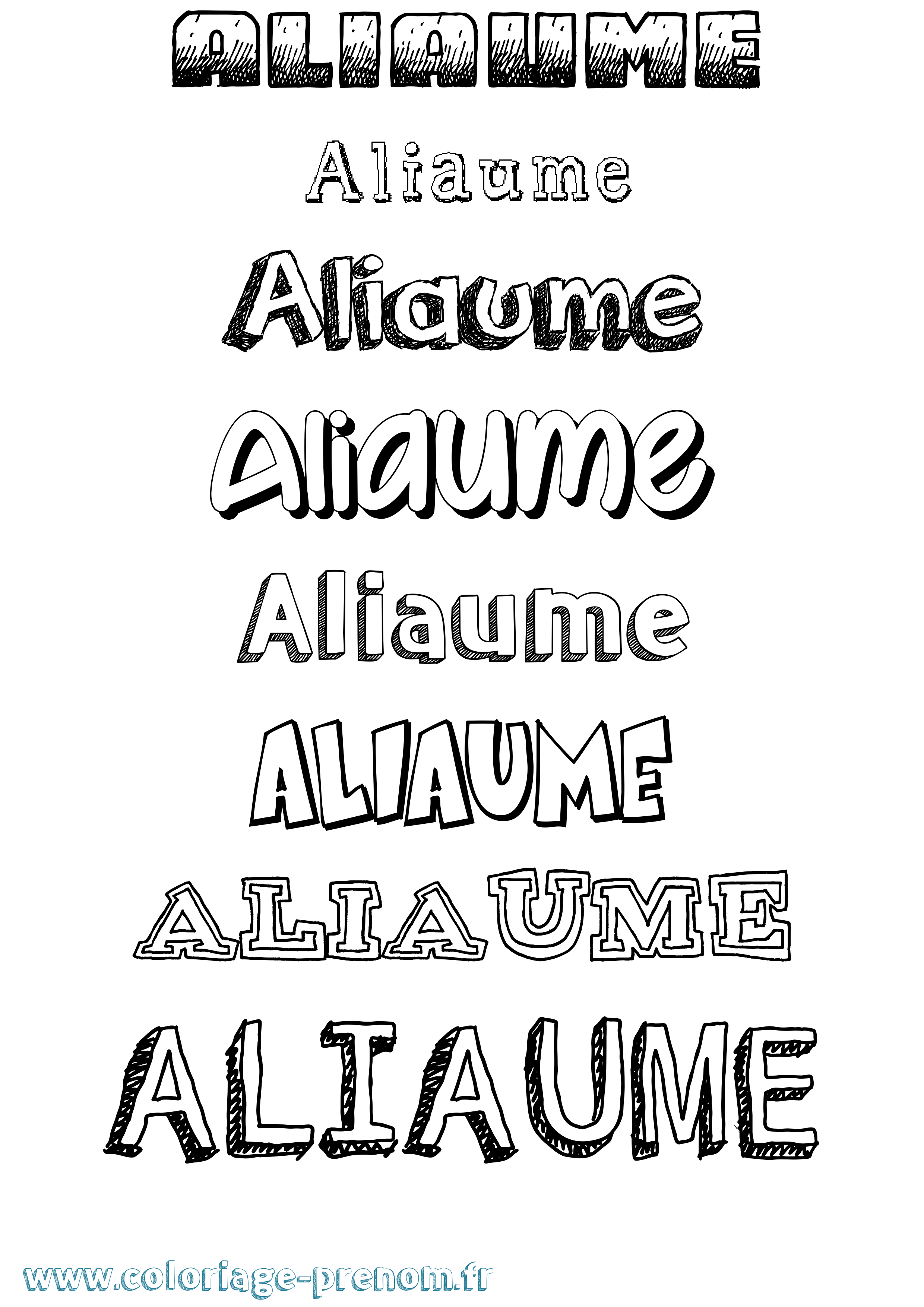 Coloriage Aliaume Dessiné Coloriage prénom Aliaume Dessiné