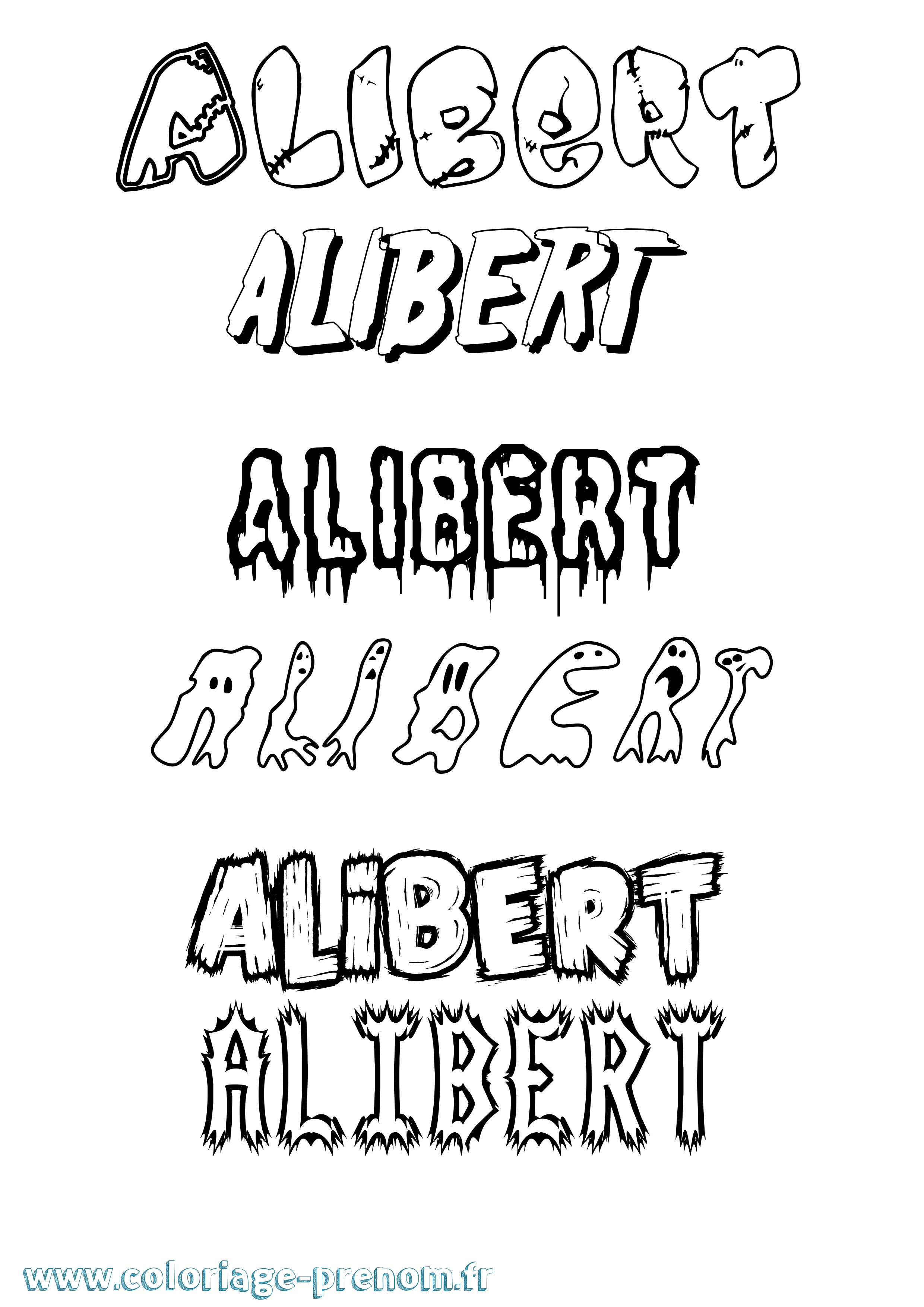 Coloriage prénom Alibert Frisson