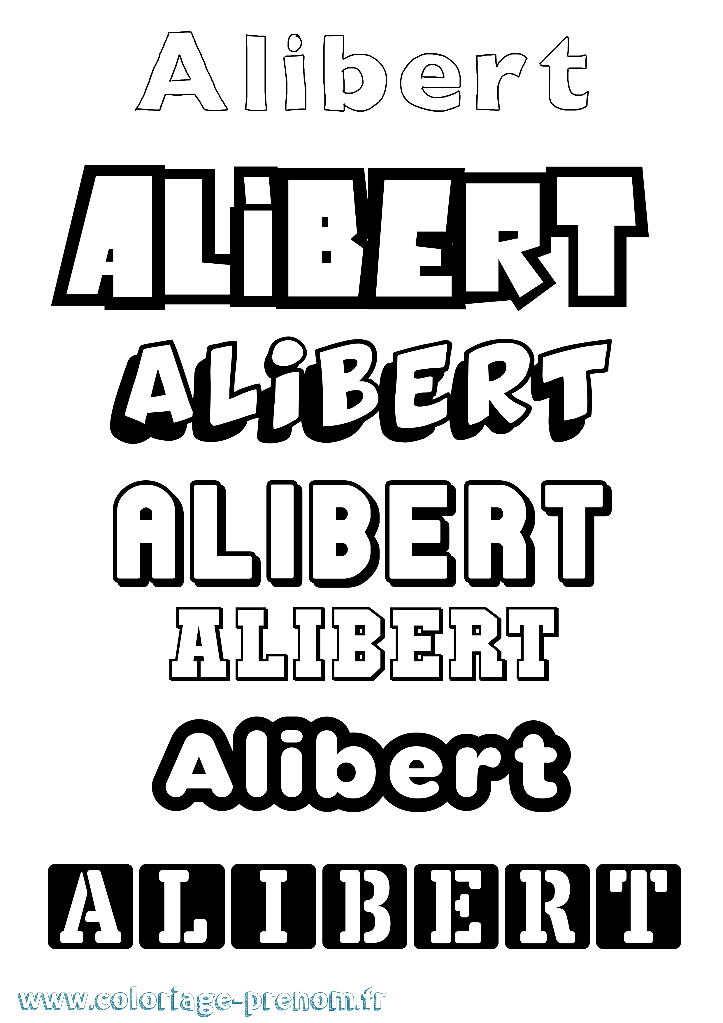 Coloriage prénom Alibert Simple