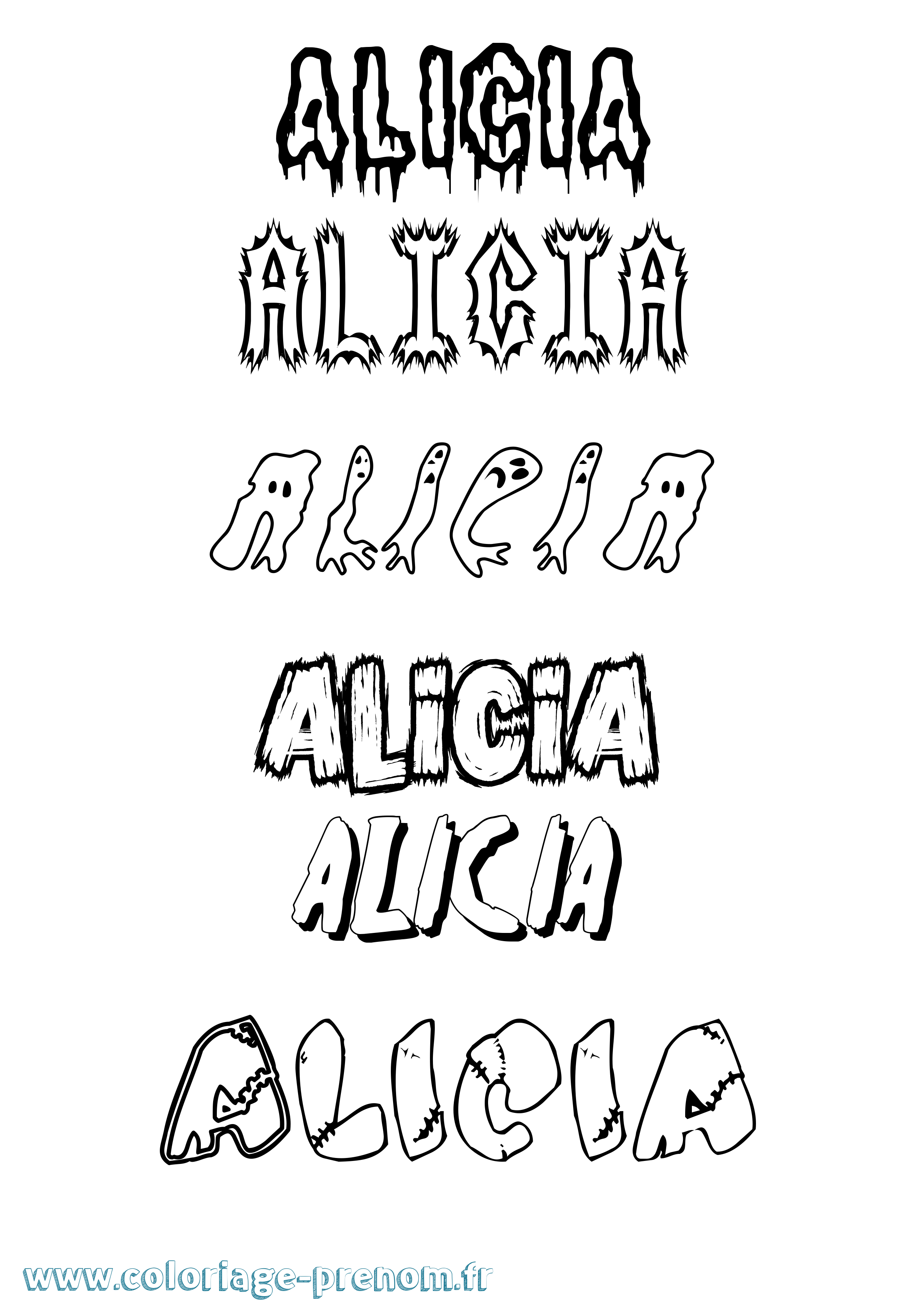 Coloriage Du Pr nom Alicia Imprimer Ou T l charger Facilement
