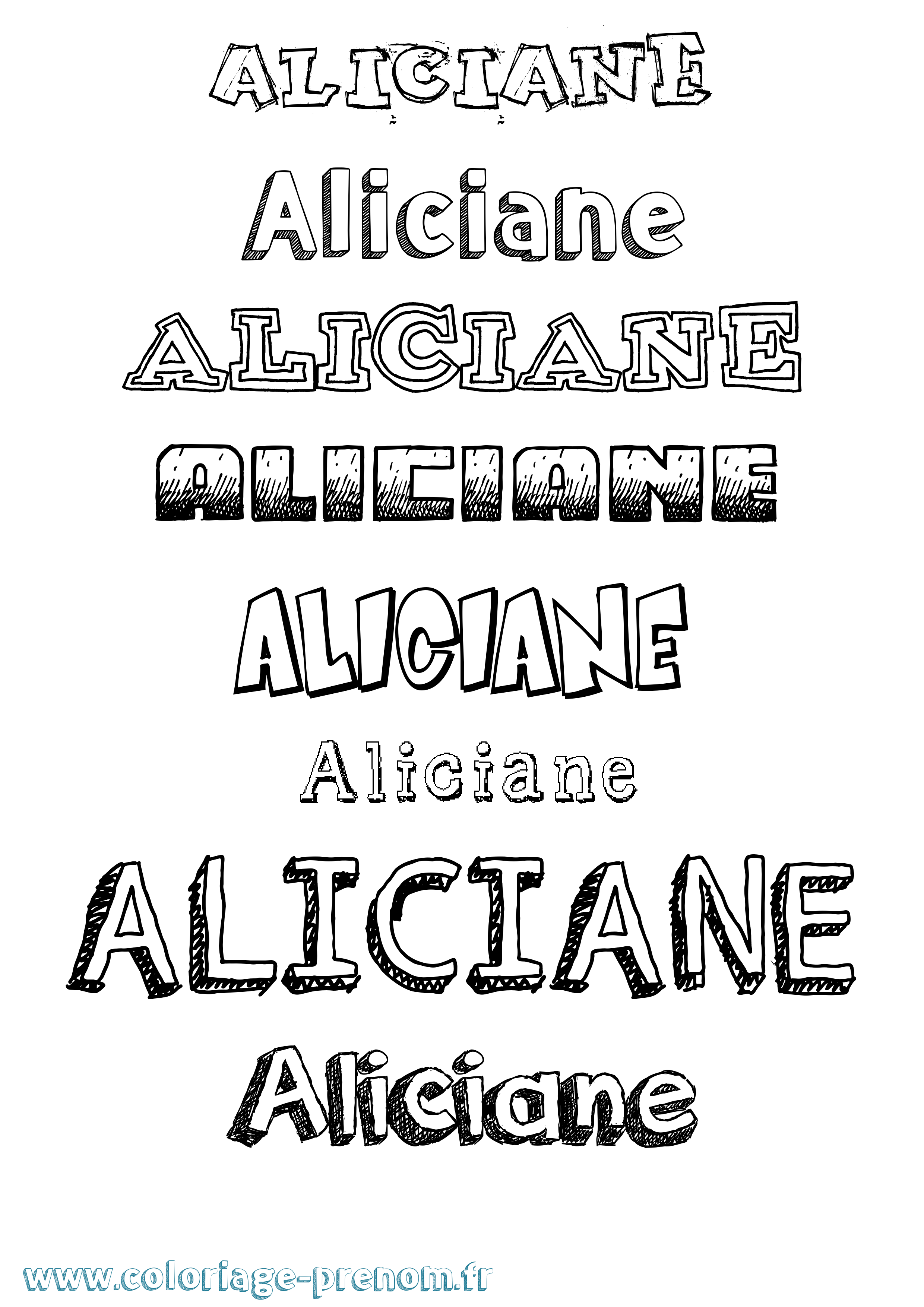 Coloriage prénom Aliciane Dessiné