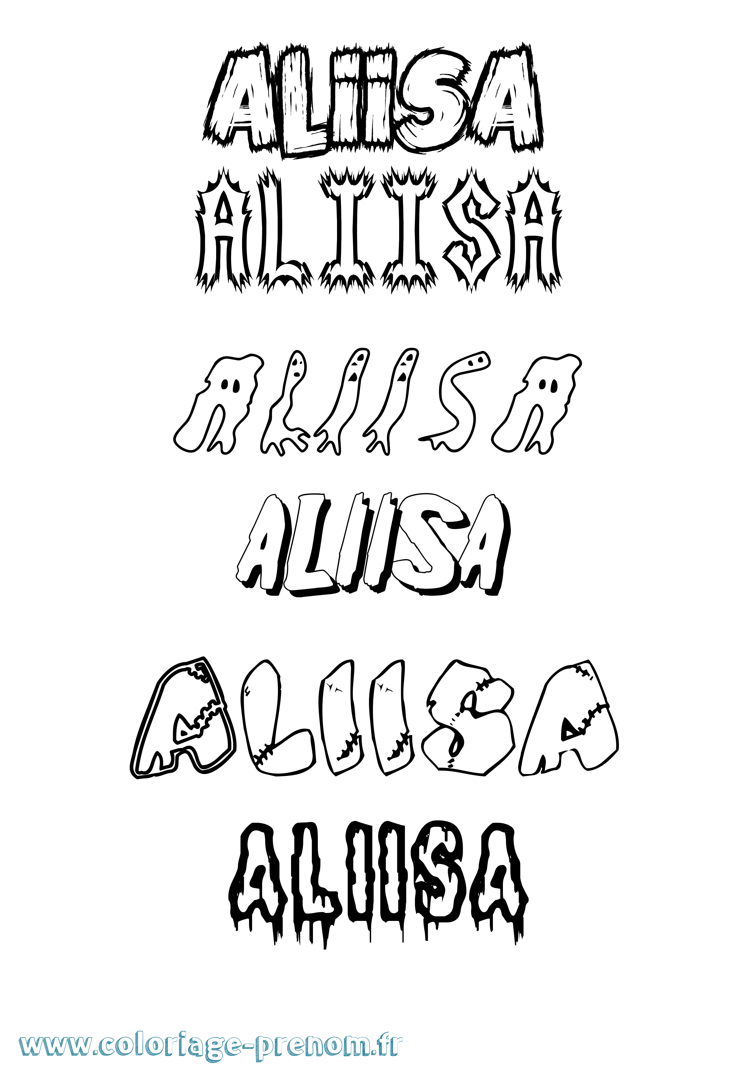 Coloriage prénom Aliisa Frisson
