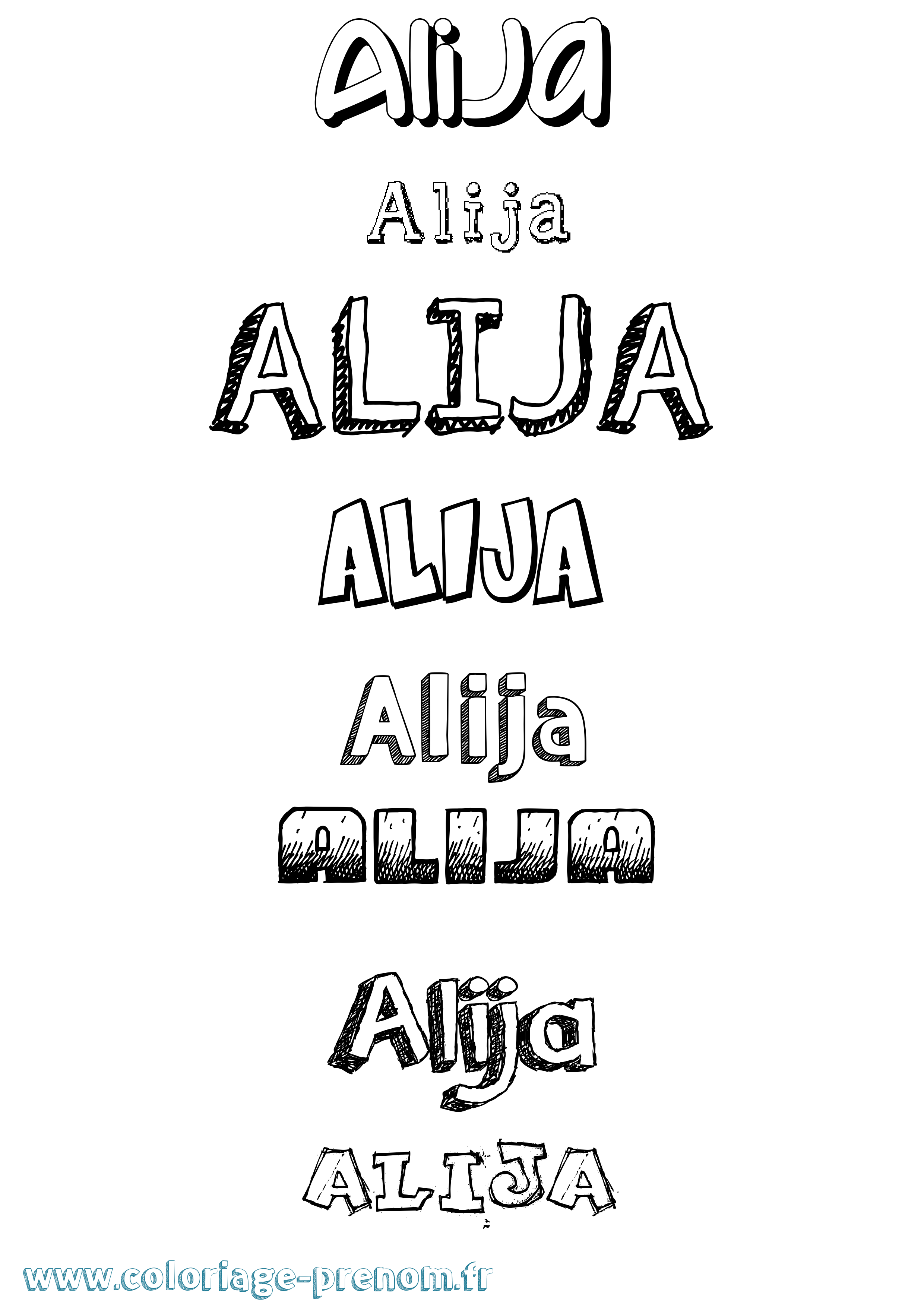 Coloriage Alija Dessiné Coloriage prénom Alija Dessiné
