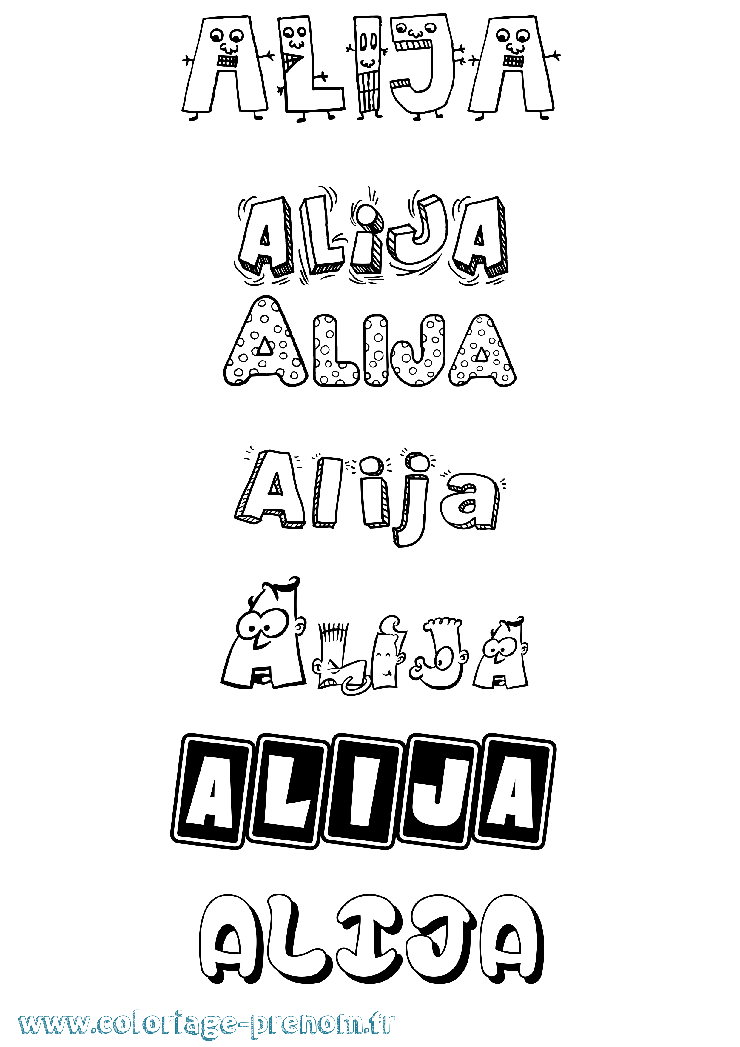 Coloriage Alija Fun Coloriage prénom Alija Fun