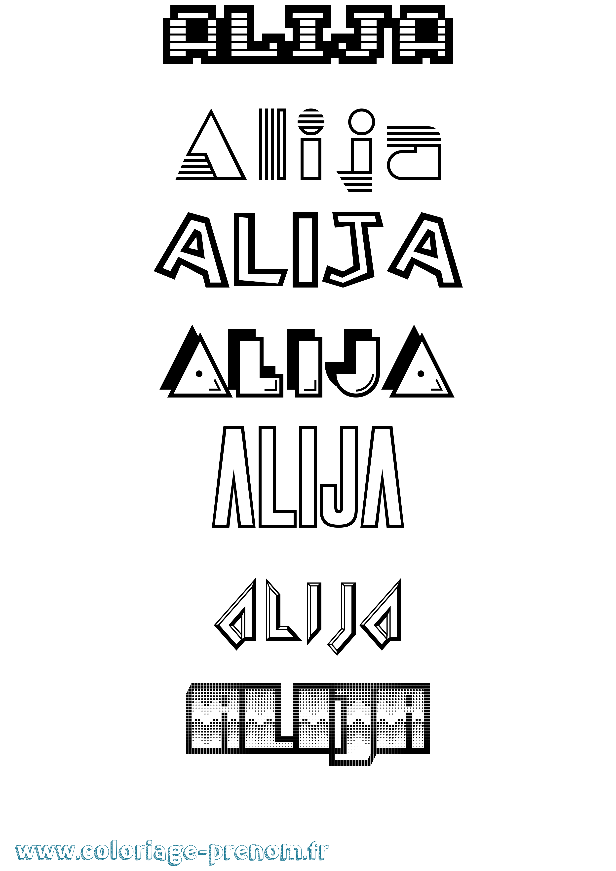 Coloriage Alija Jeux Vidéos Coloriage prénom Alija Jeux Vidéos