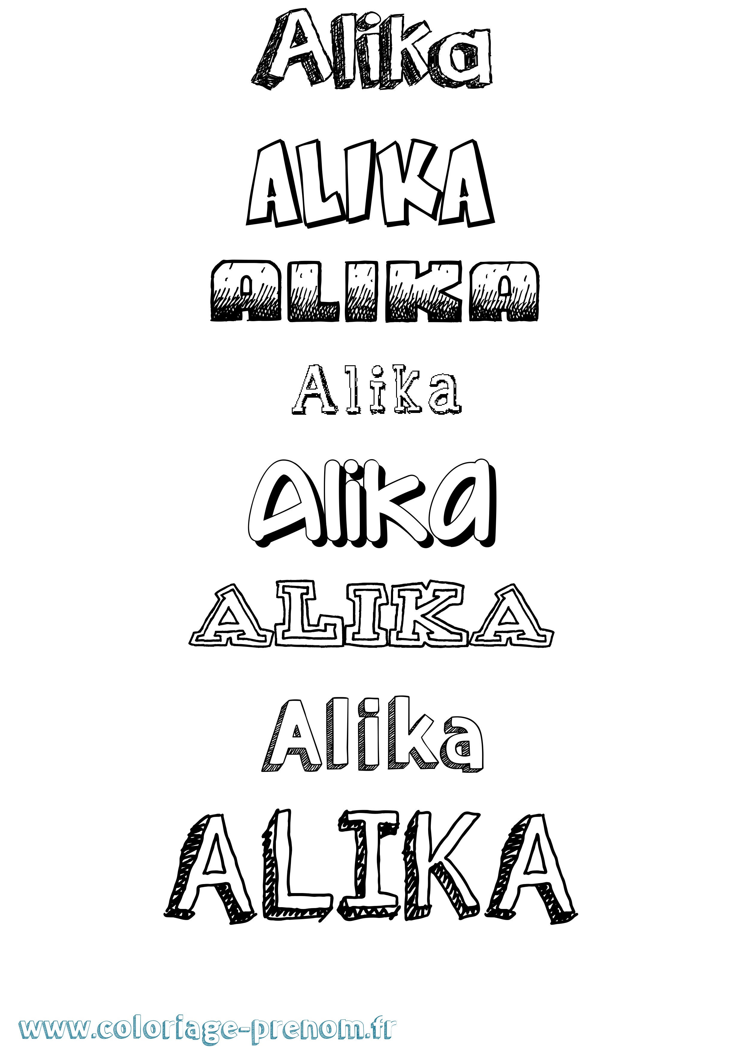 Coloriage prénom Alika Dessiné