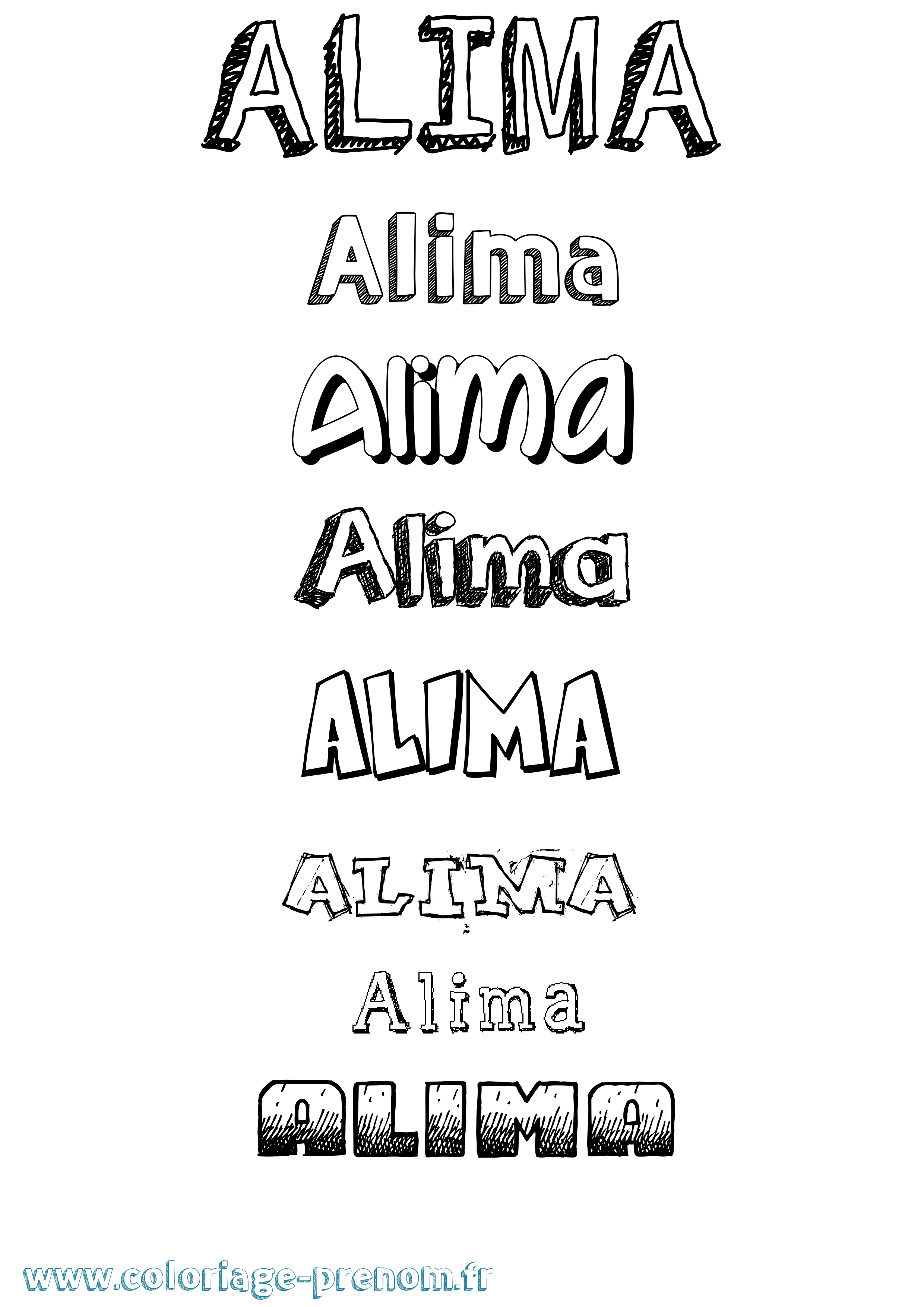 Coloriage Alima Dessiné Coloriage prénom Alima Dessiné