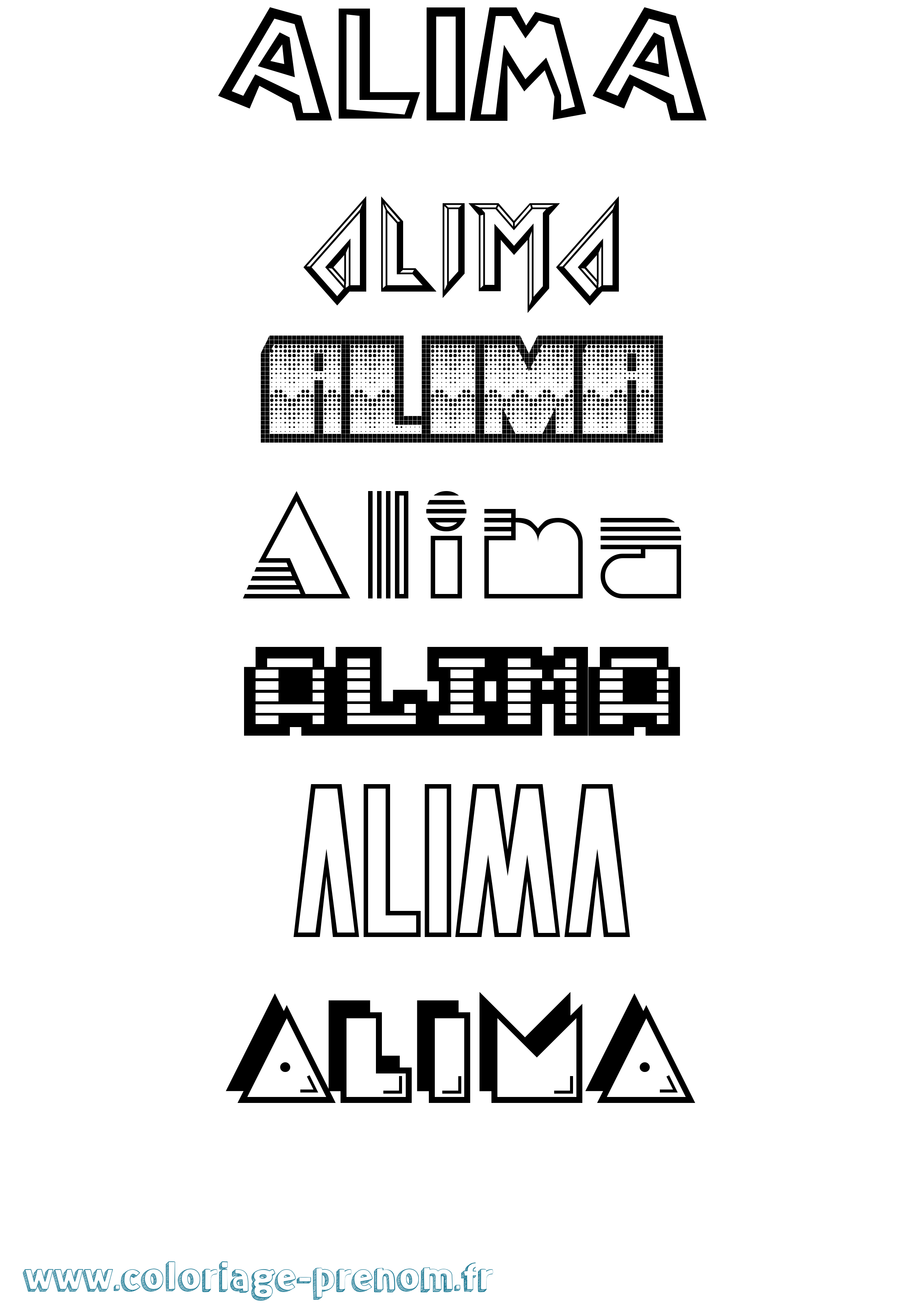 Coloriage Alima Jeux Vidéos Coloriage prénom Alima Jeux Vidéos